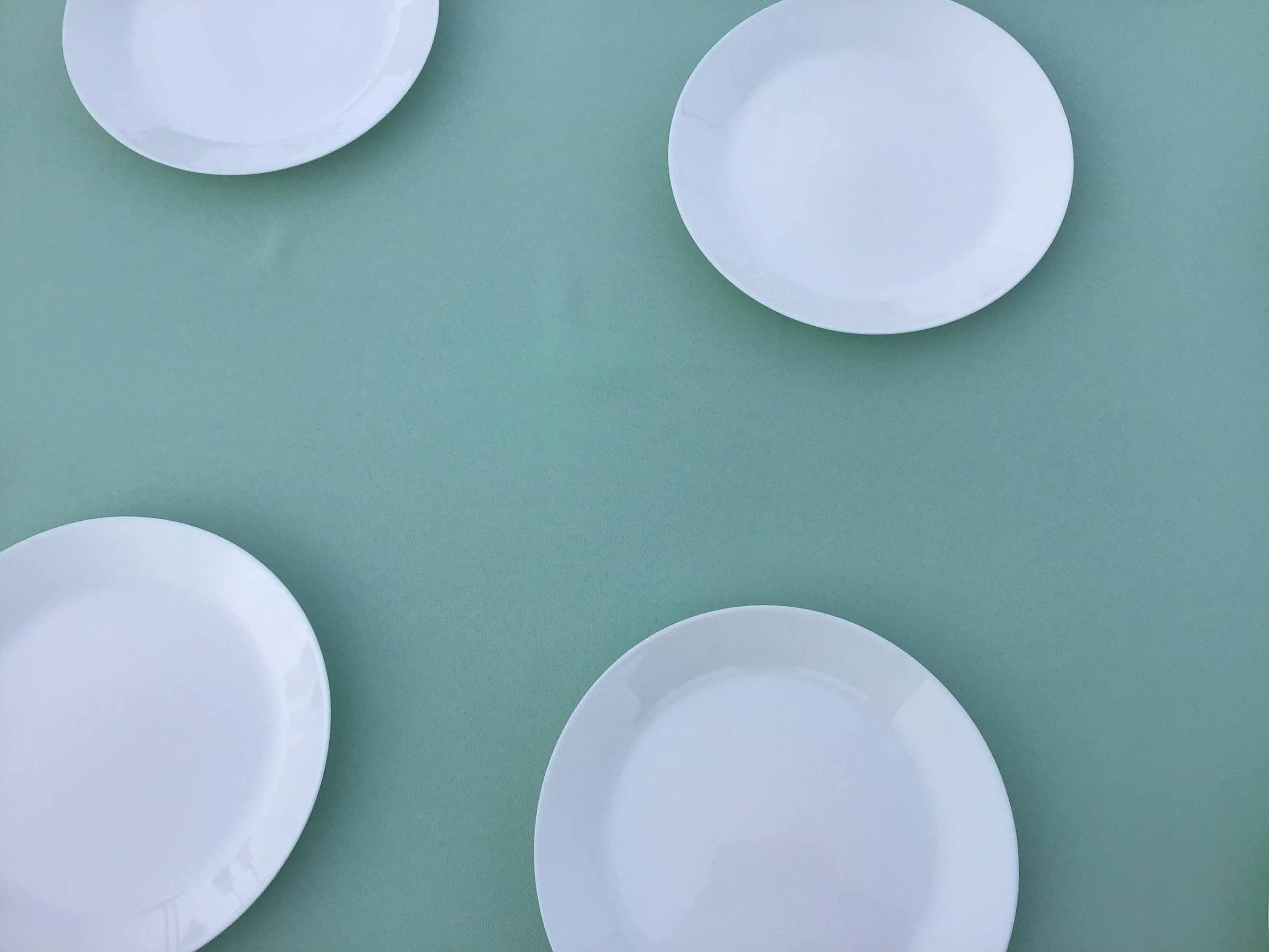 dinner plates - glass (white, Oftast) - 10
