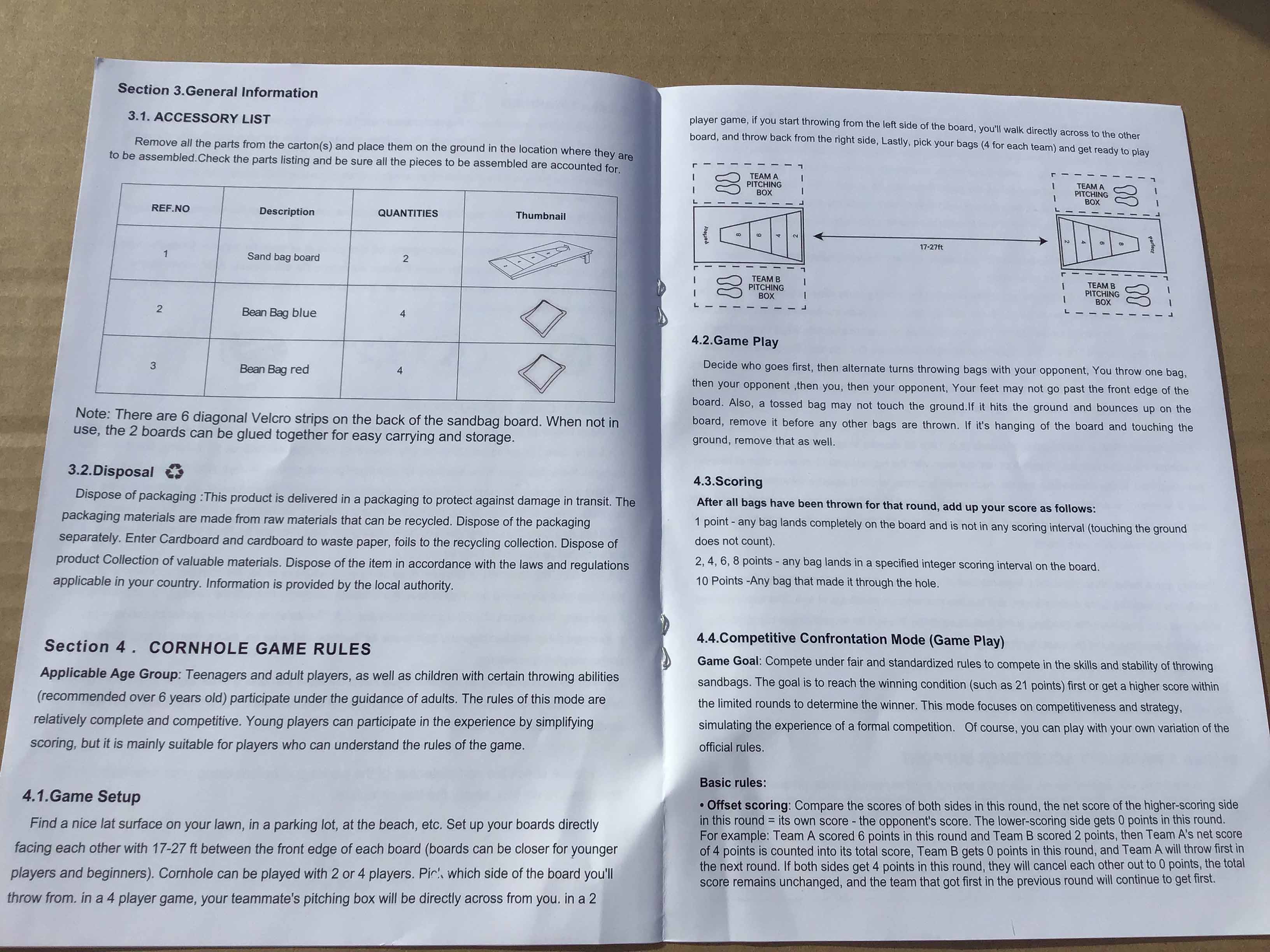 cornhole beanbag toss set