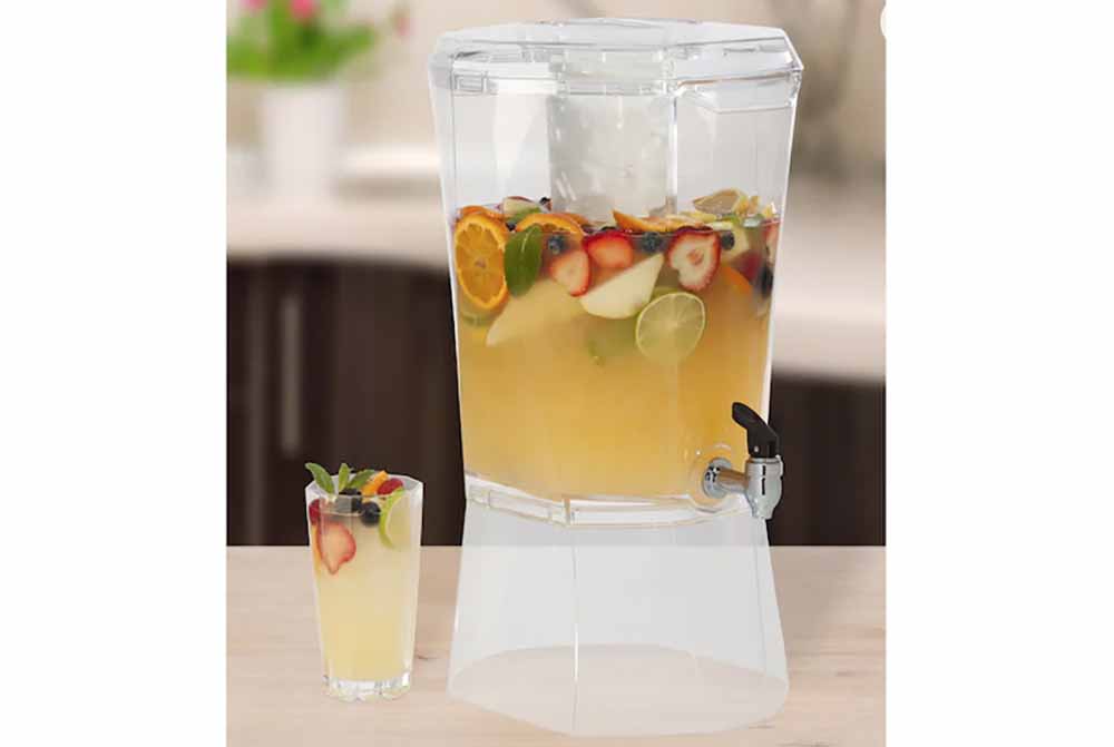 3.5 gallon beverage dispenser with ice core (acrylic)