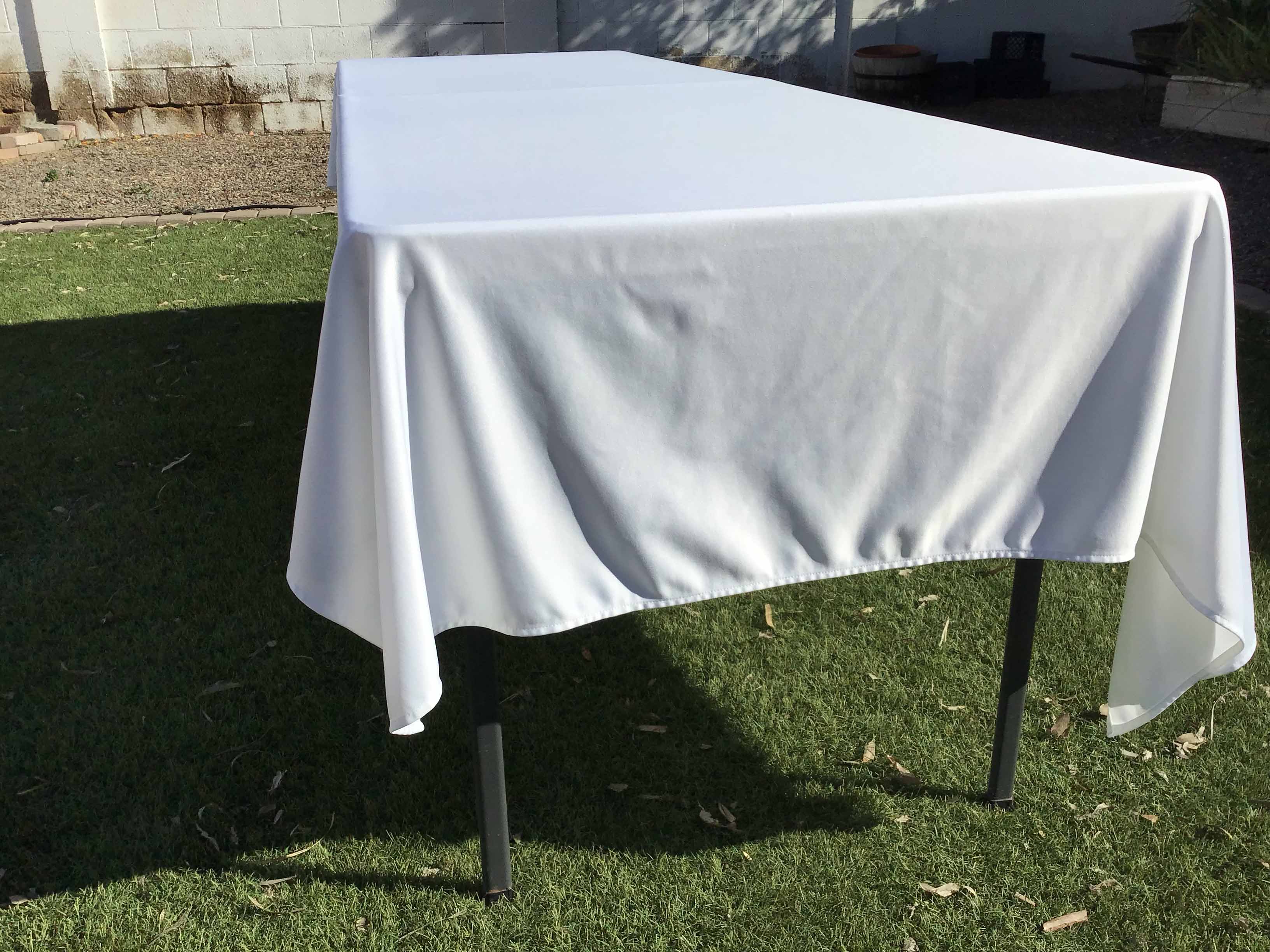 rectangle tablecloths (wrinkle-free scuba, white) - 55 x 120