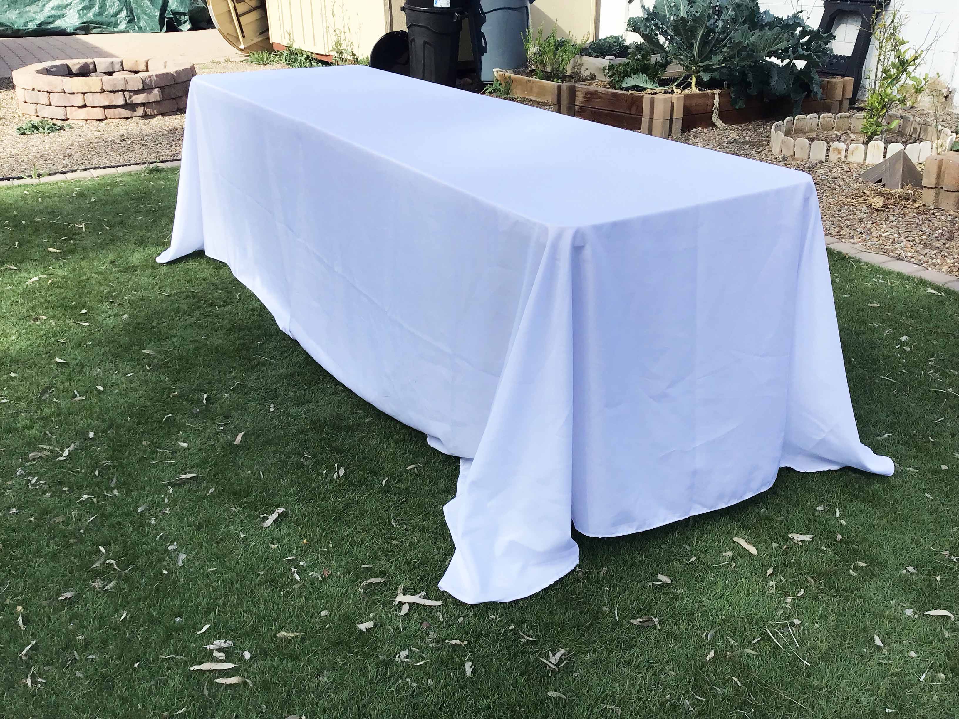 rectangle tablecloths (white) - 90 x 156 (rounded corner)