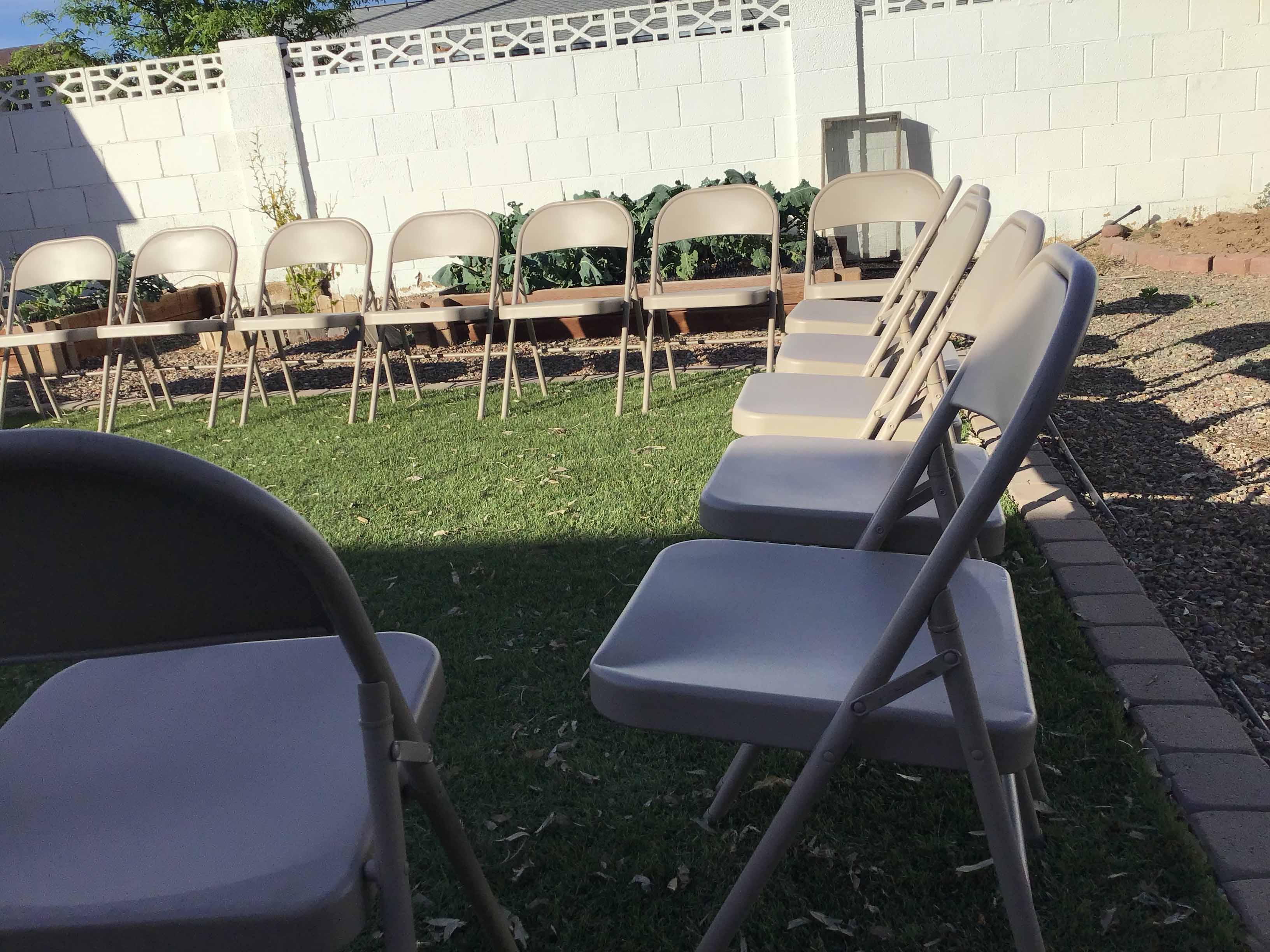 folding chairs (steel, tan)