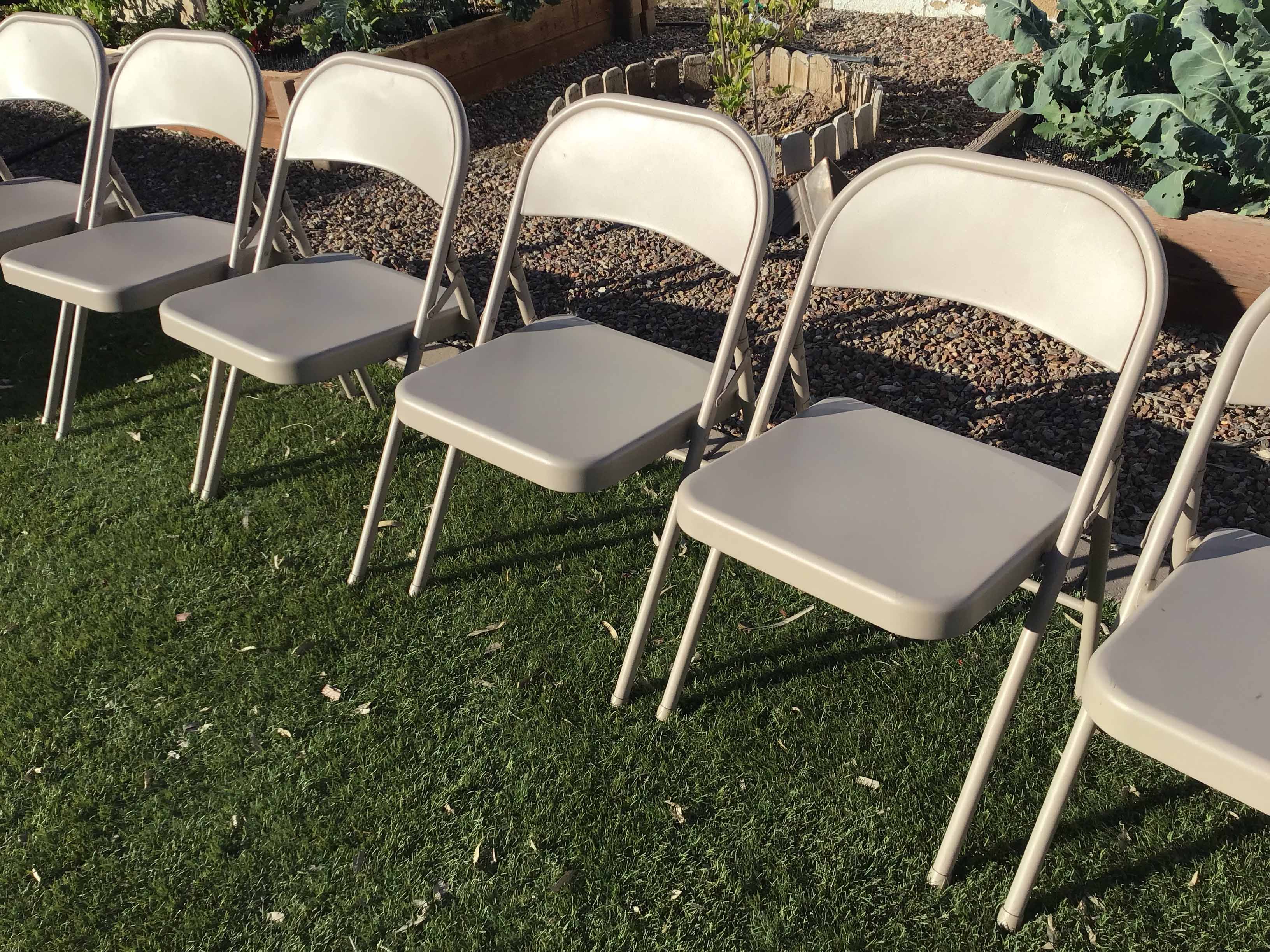 folding chairs (steel, tan)
