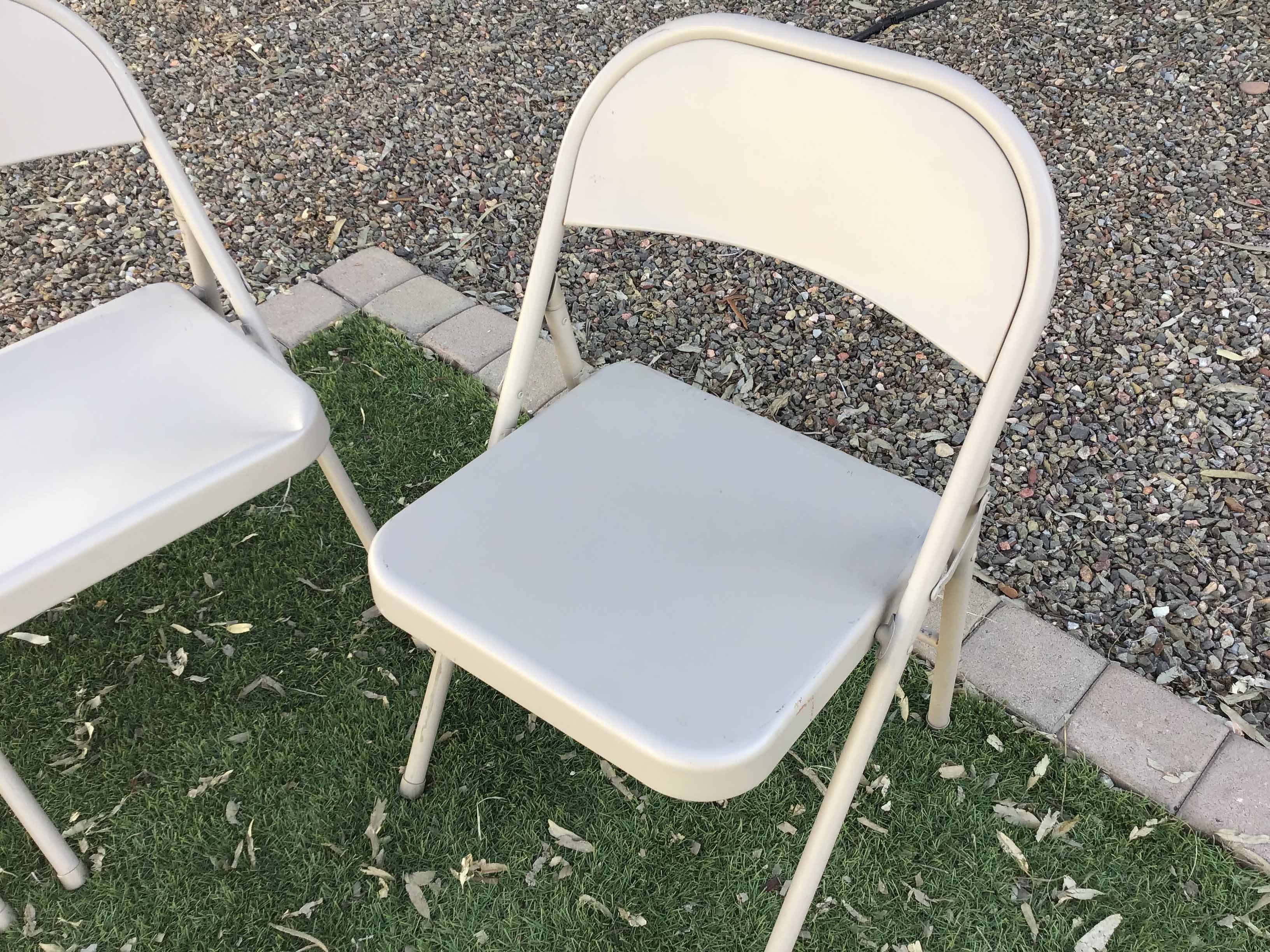 folding chairs (steel, tan)