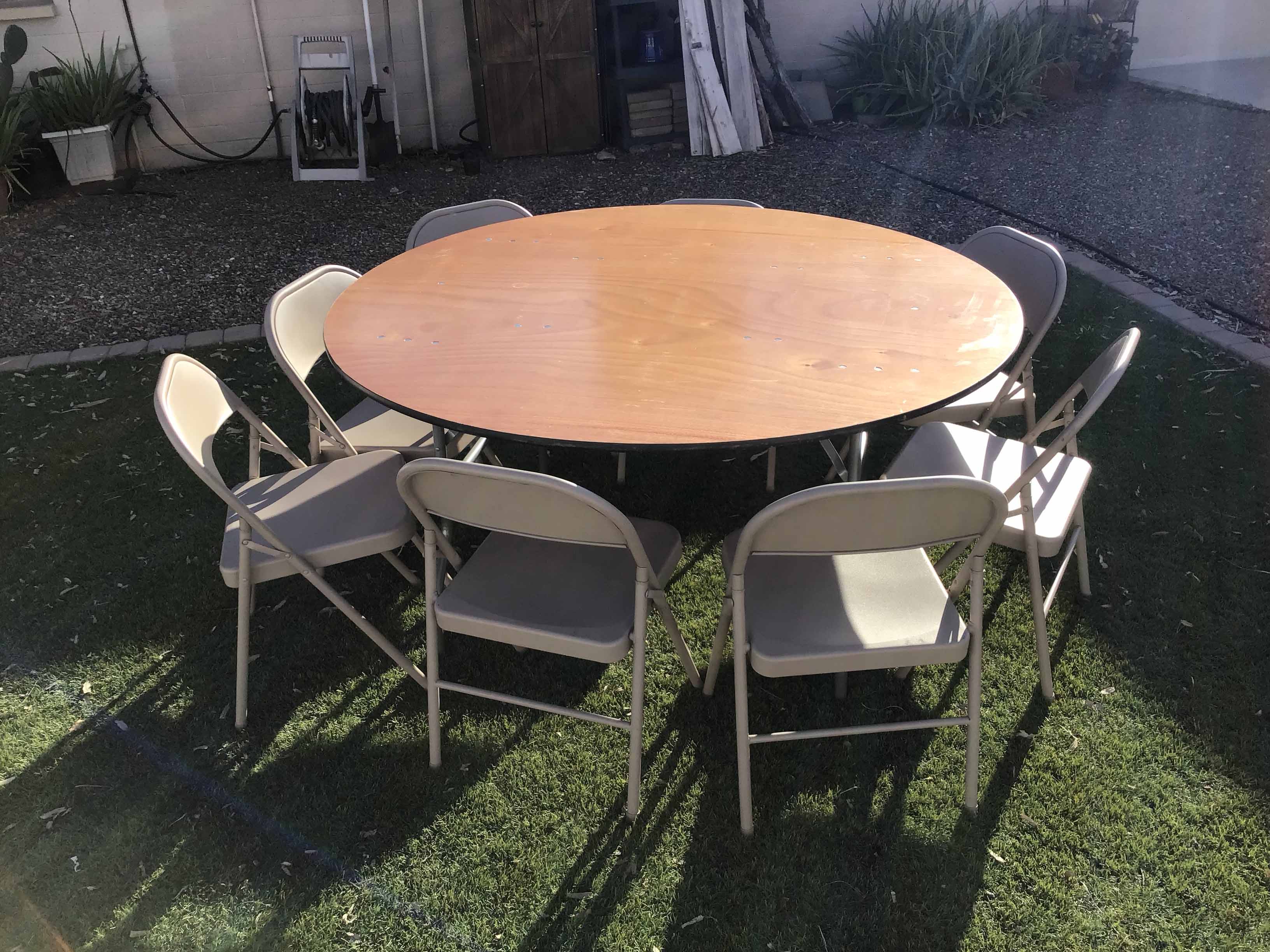 5 foot round tables (wood top)