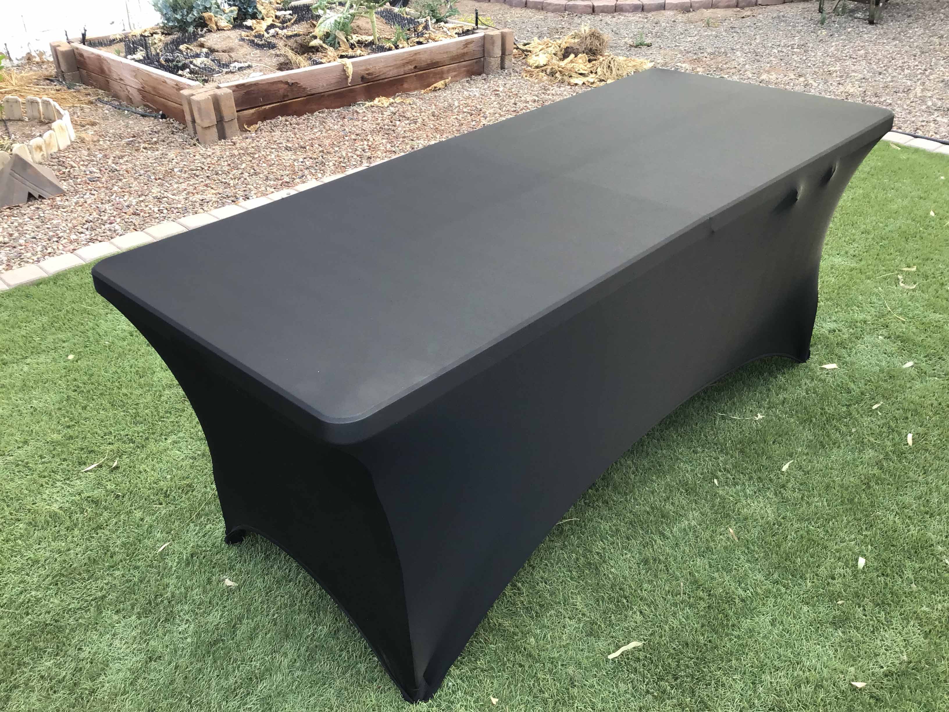 stretch spandex rectangle tablecloths (black) - for 6-ft. table