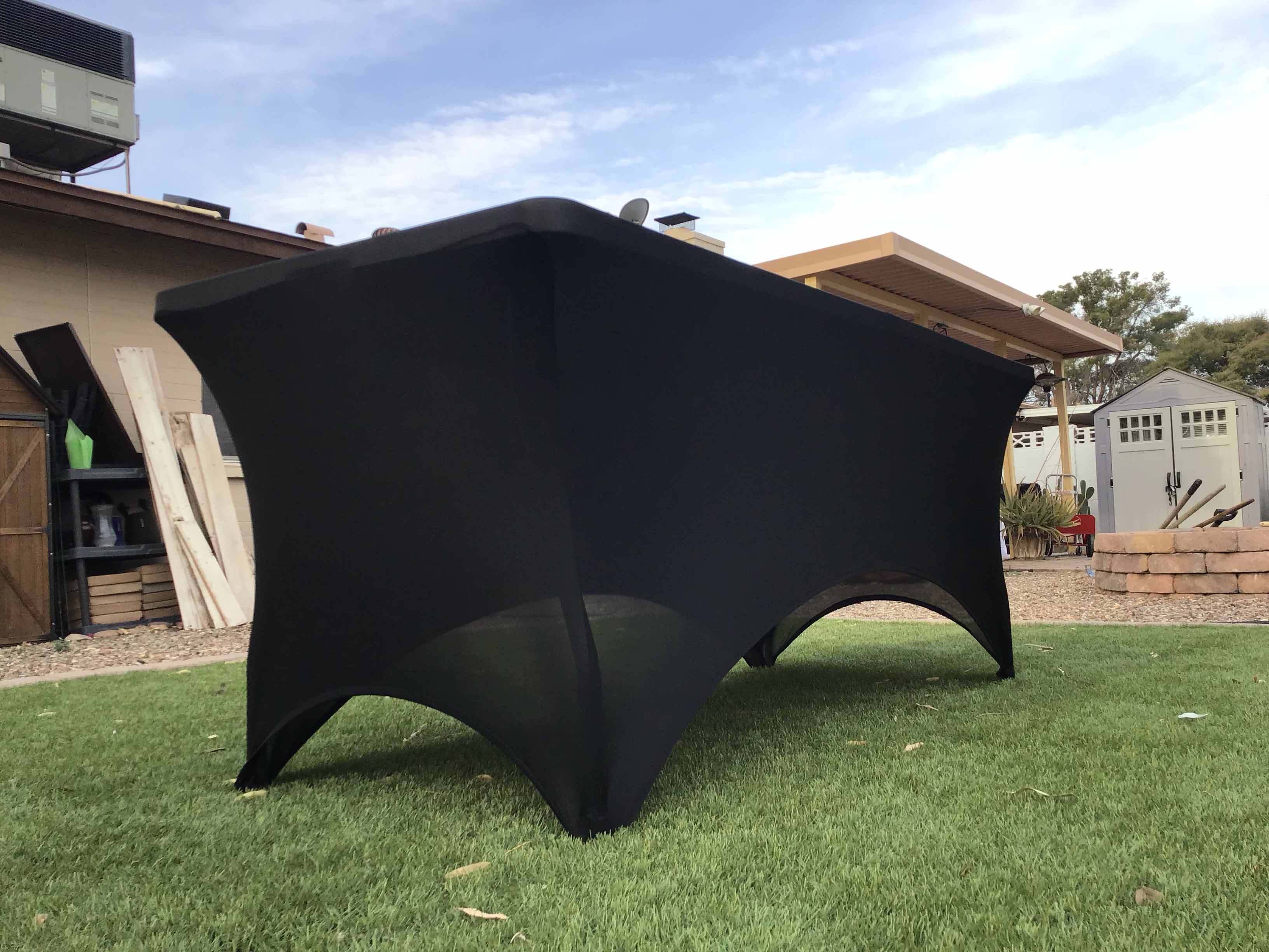 stretch spandex rectangle tablecloths (black) - for 6-ft. table