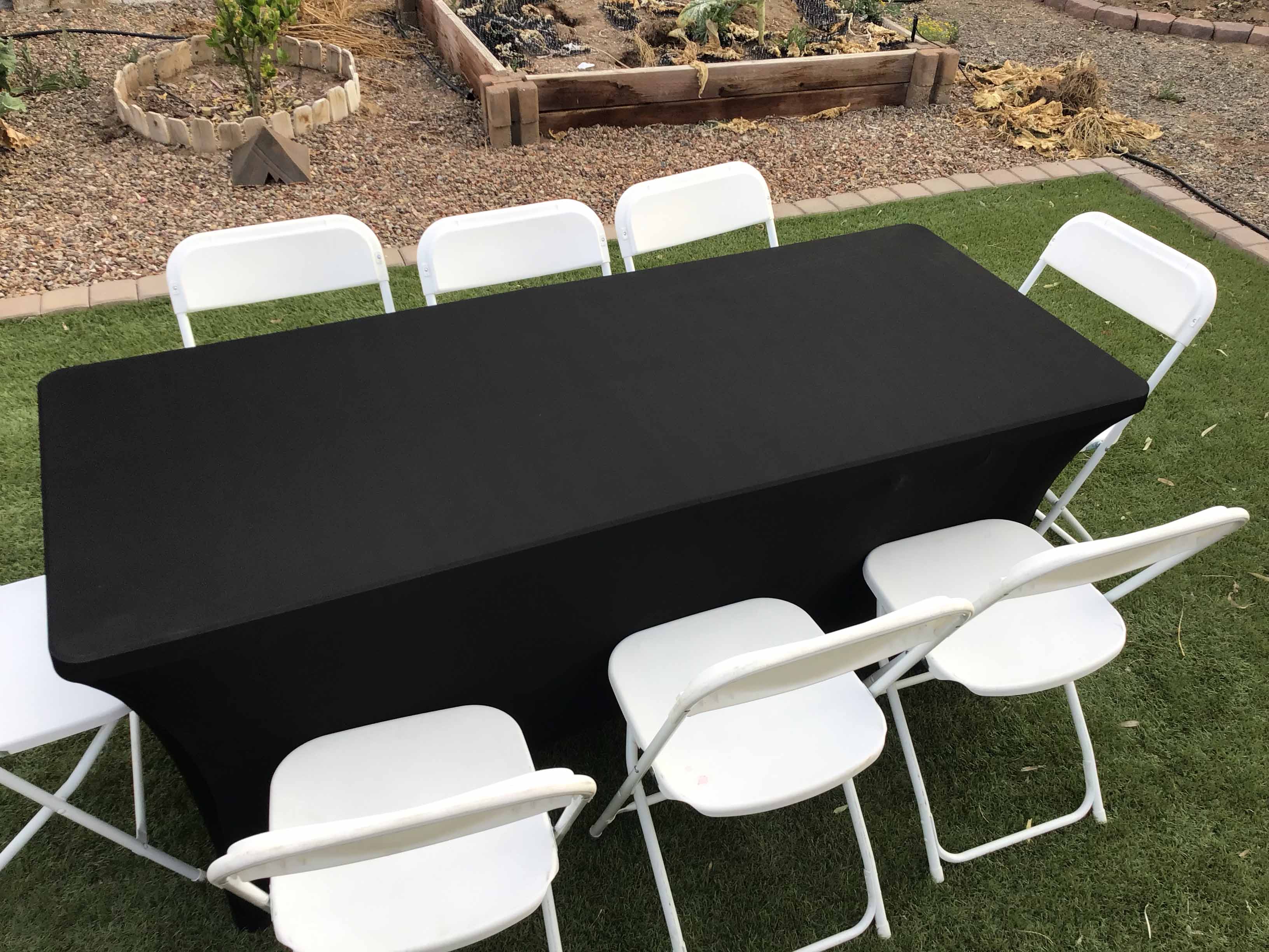 stretch spandex rectangle tablecloths (black) - for 6-ft. table