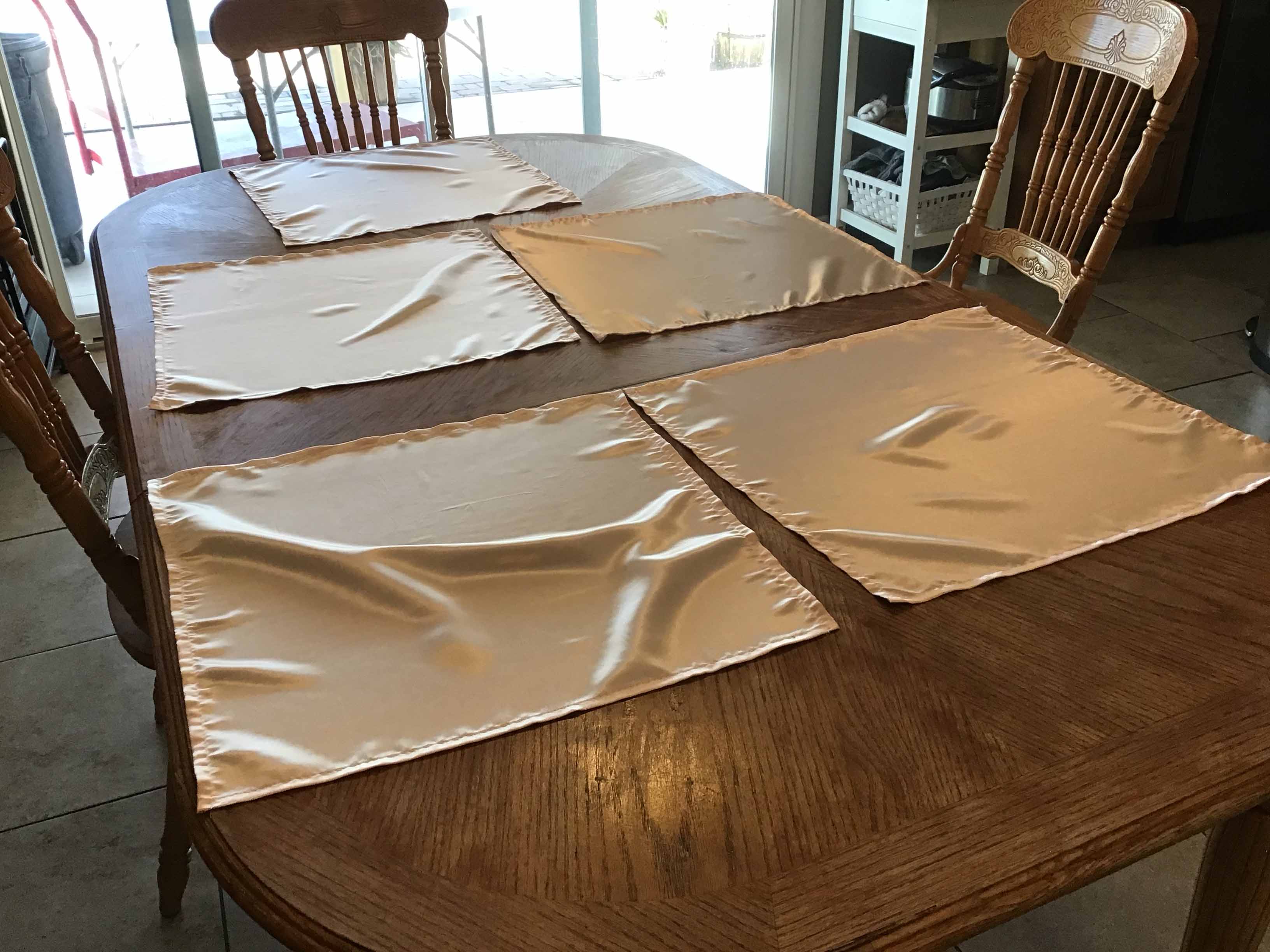 cloth dinner napkins (peach, satin) - 20 x 20
