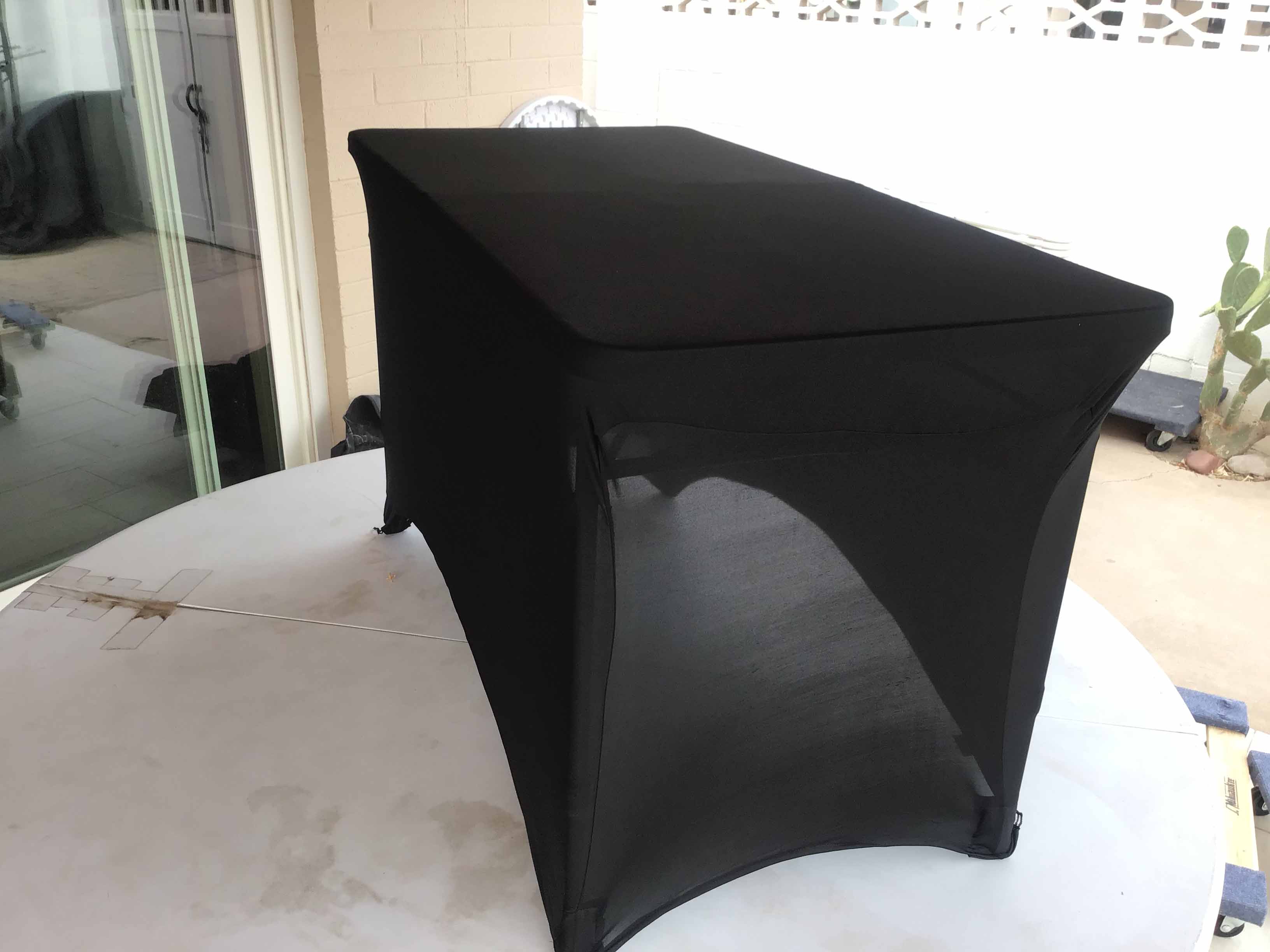 stretch spandex rectangle tablecloths (black) - for 4-ft. table
