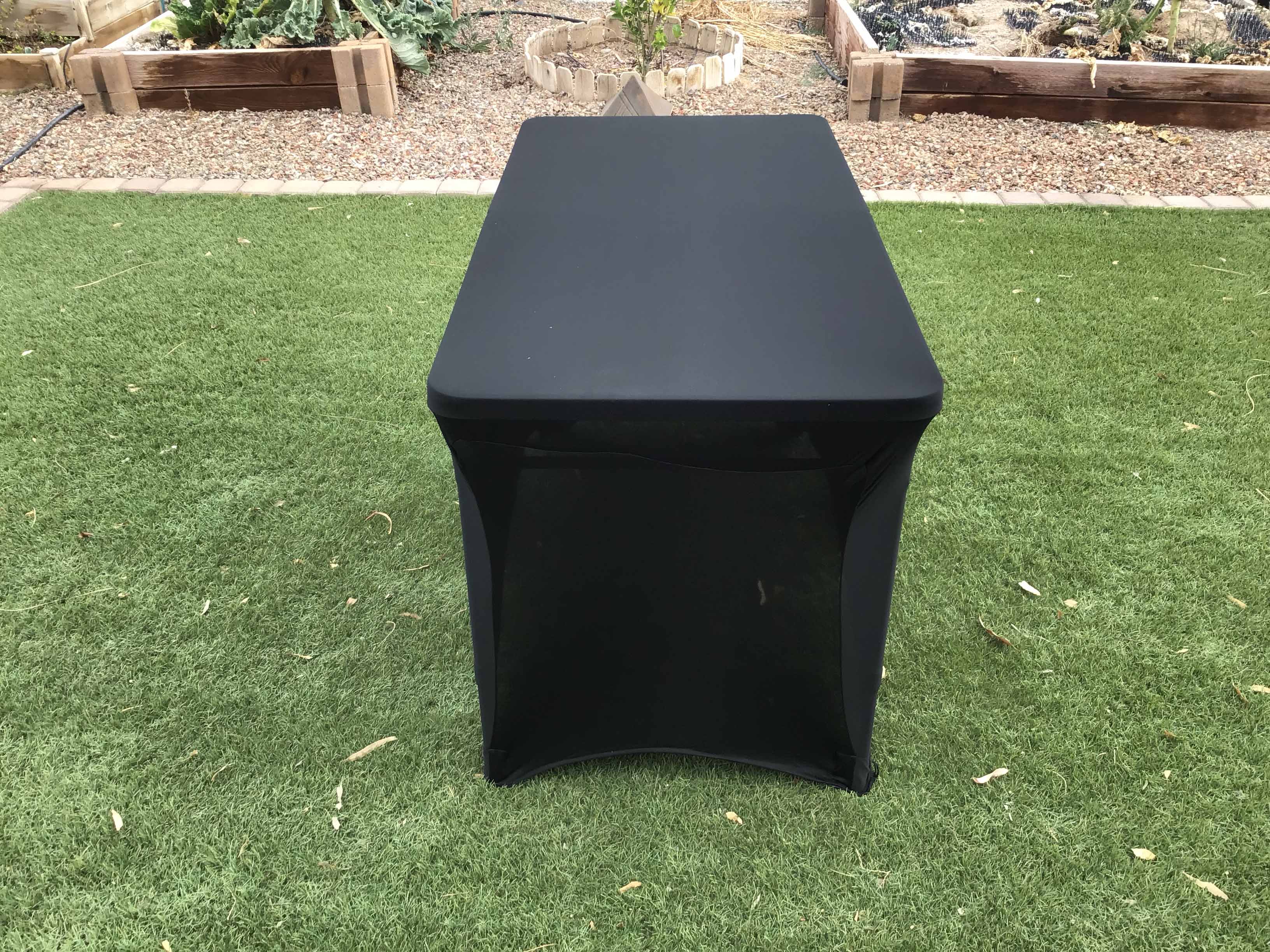 stretch spandex rectangle tablecloths (black) - for 4-ft. table