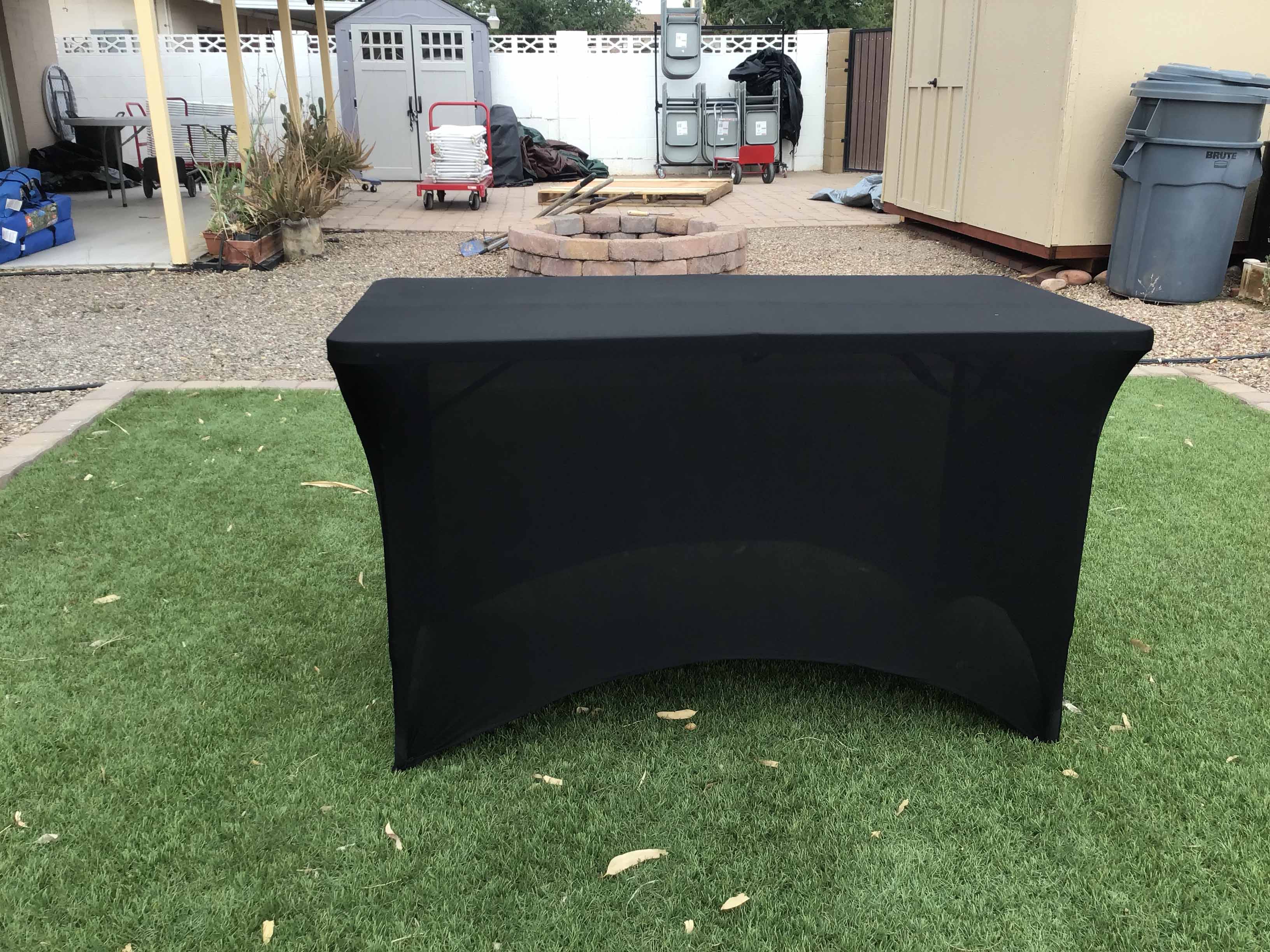 stretch spandex rectangle tablecloths (black) - for 4-ft. table