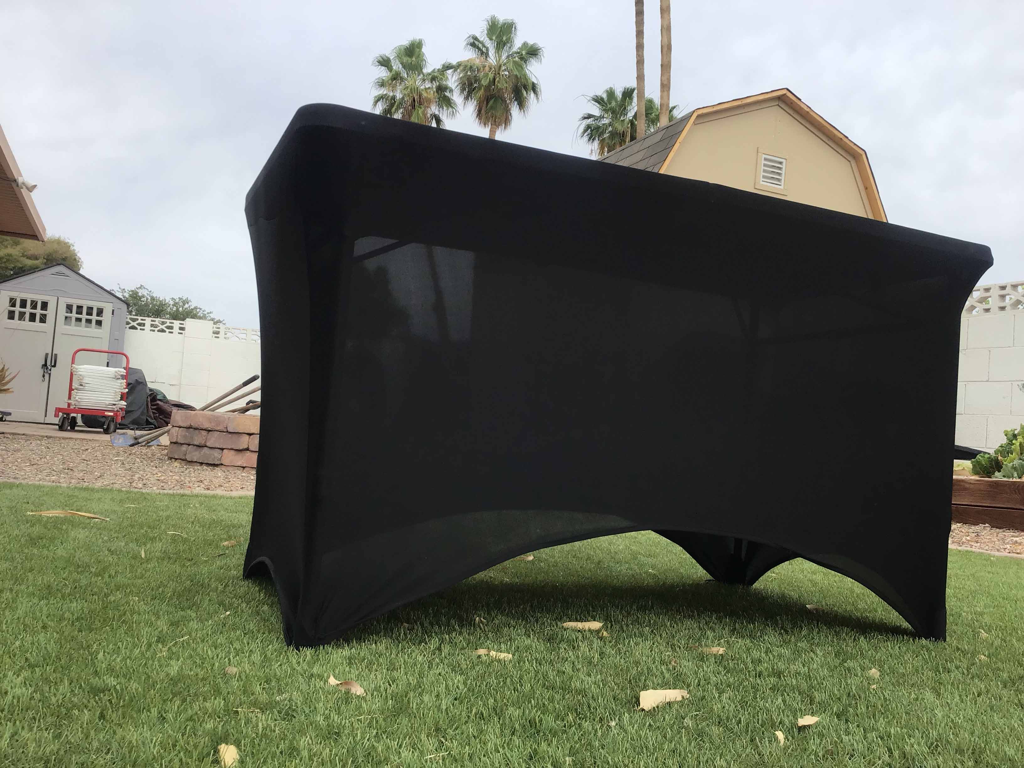 stretch spandex rectangle tablecloths (black) - for 4-ft. table