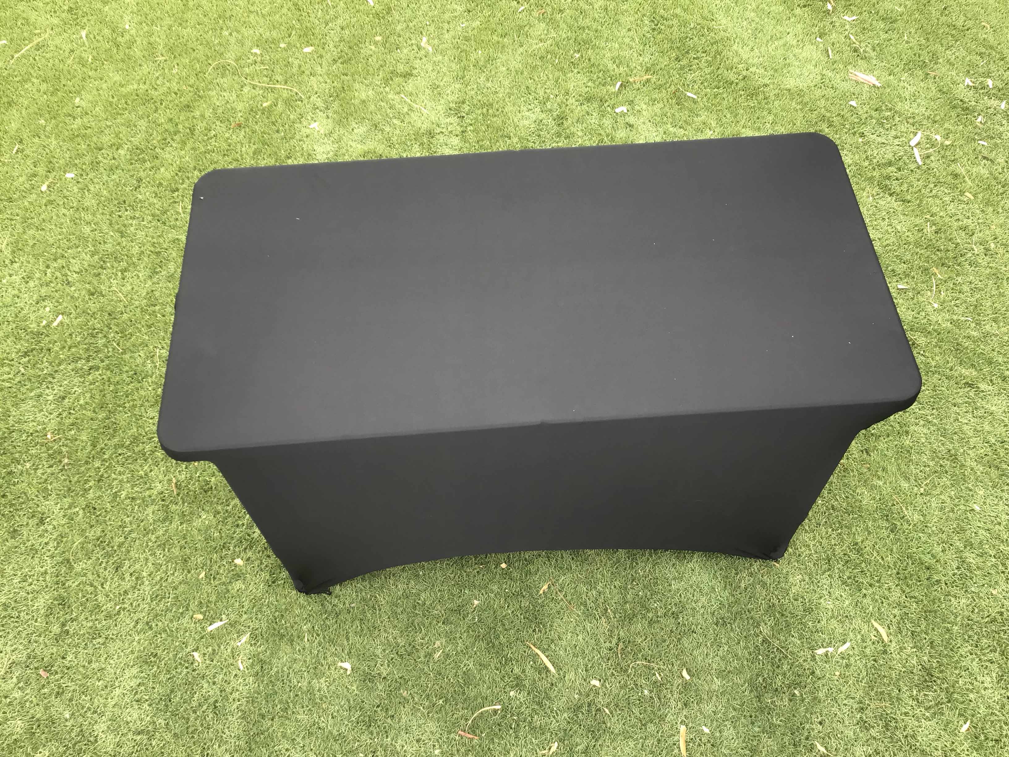 stretch spandex rectangle tablecloths (black) - for 4-ft. table