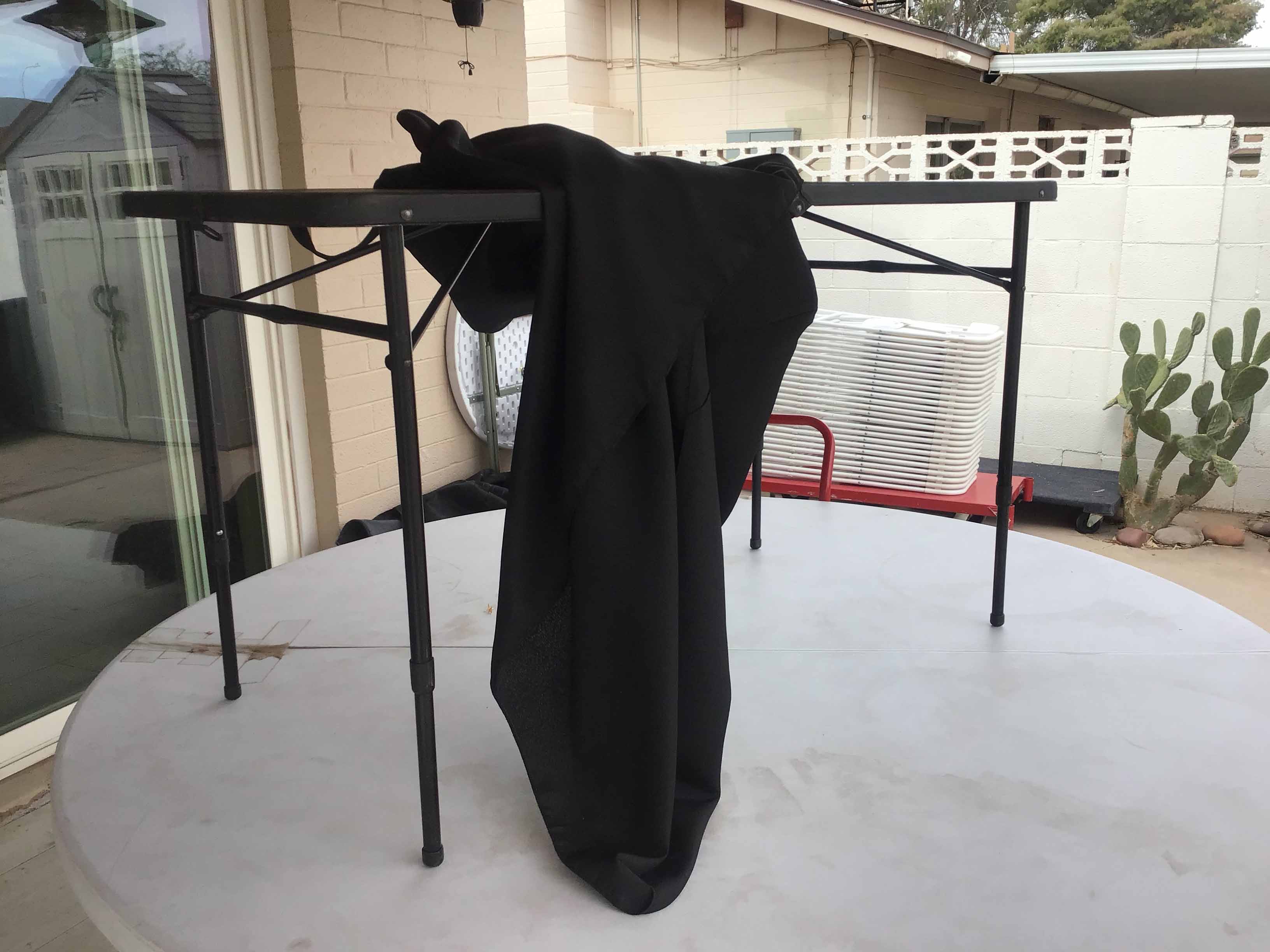 fitted polyester tablecloth for 4-foot rectangle tables (black)