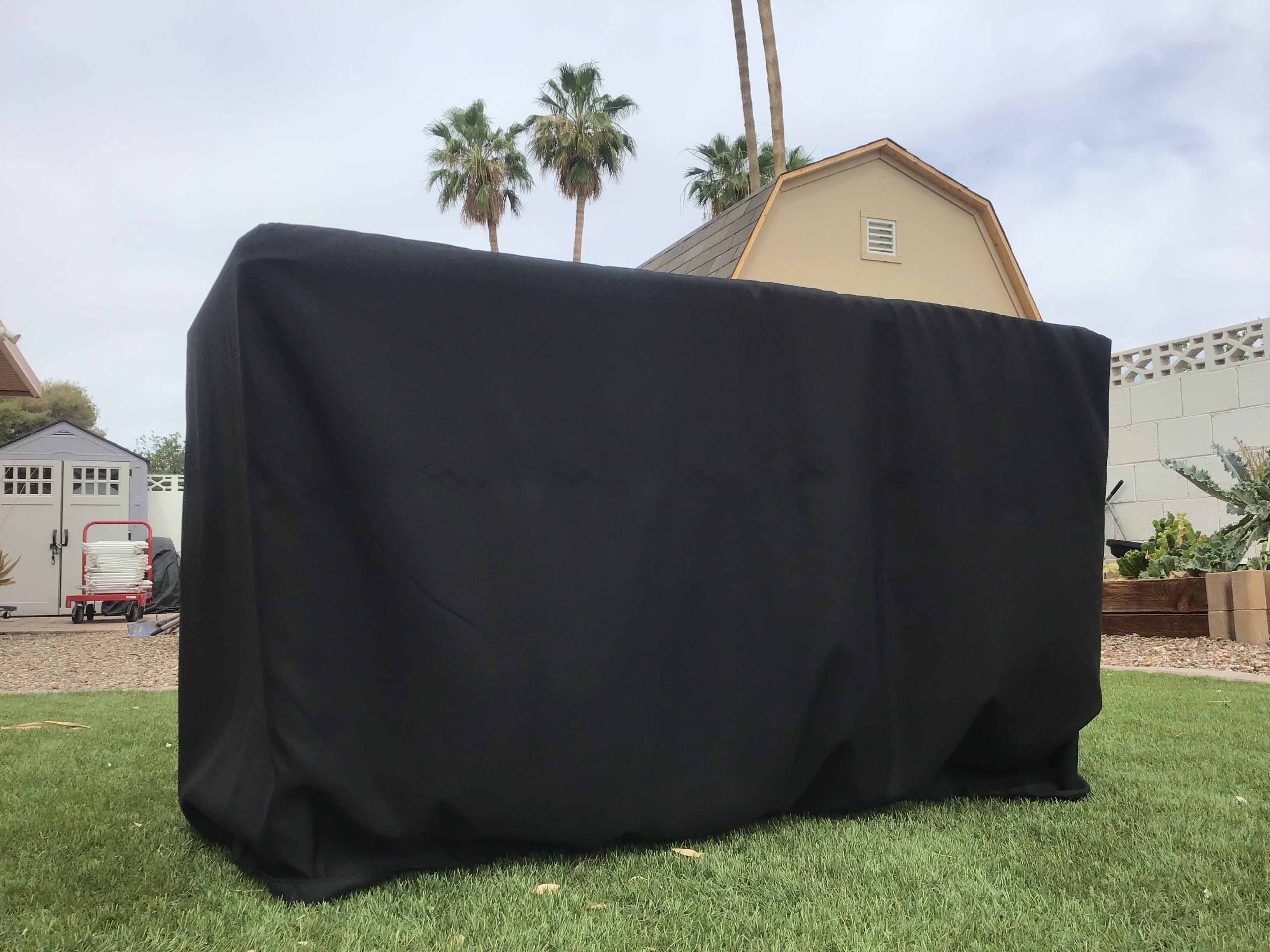 fitted polyester tablecloth for 4-foot rectangle tables (black)