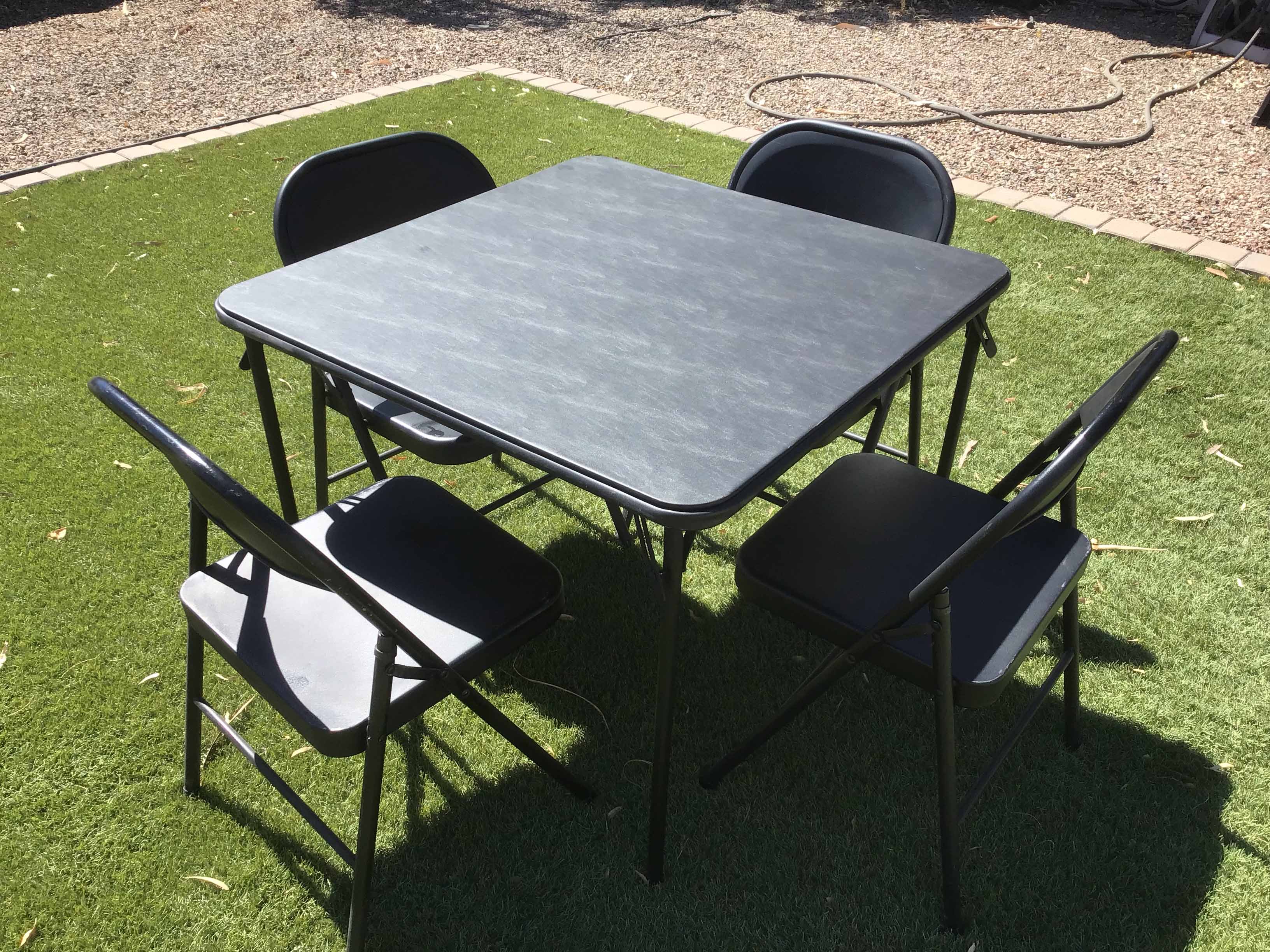 34 inch square tables (faux leather, black)