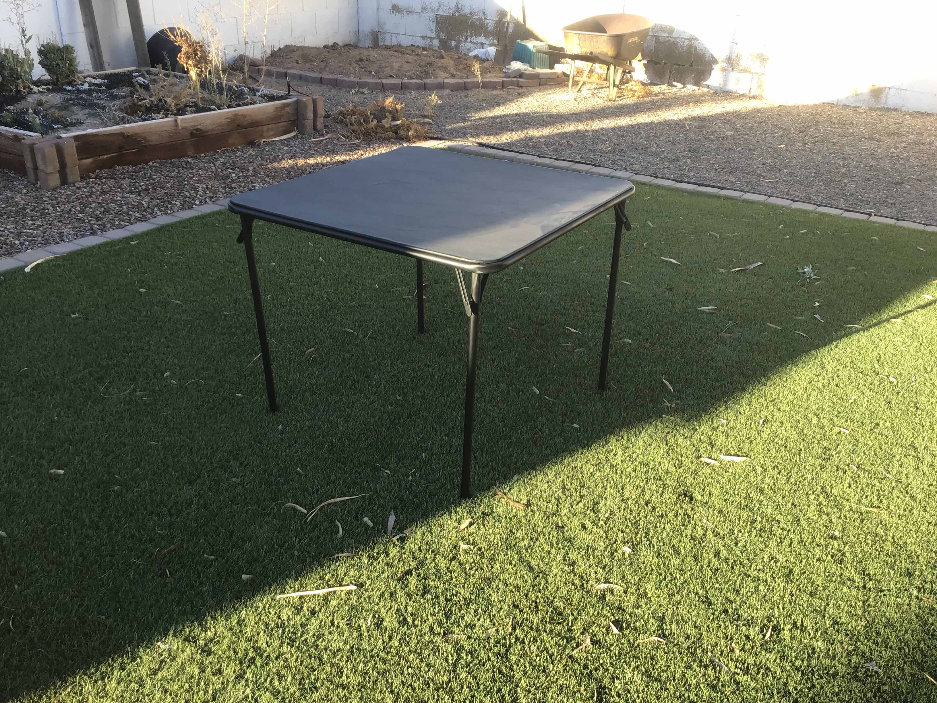 34 inch square tables (faux leather, black)