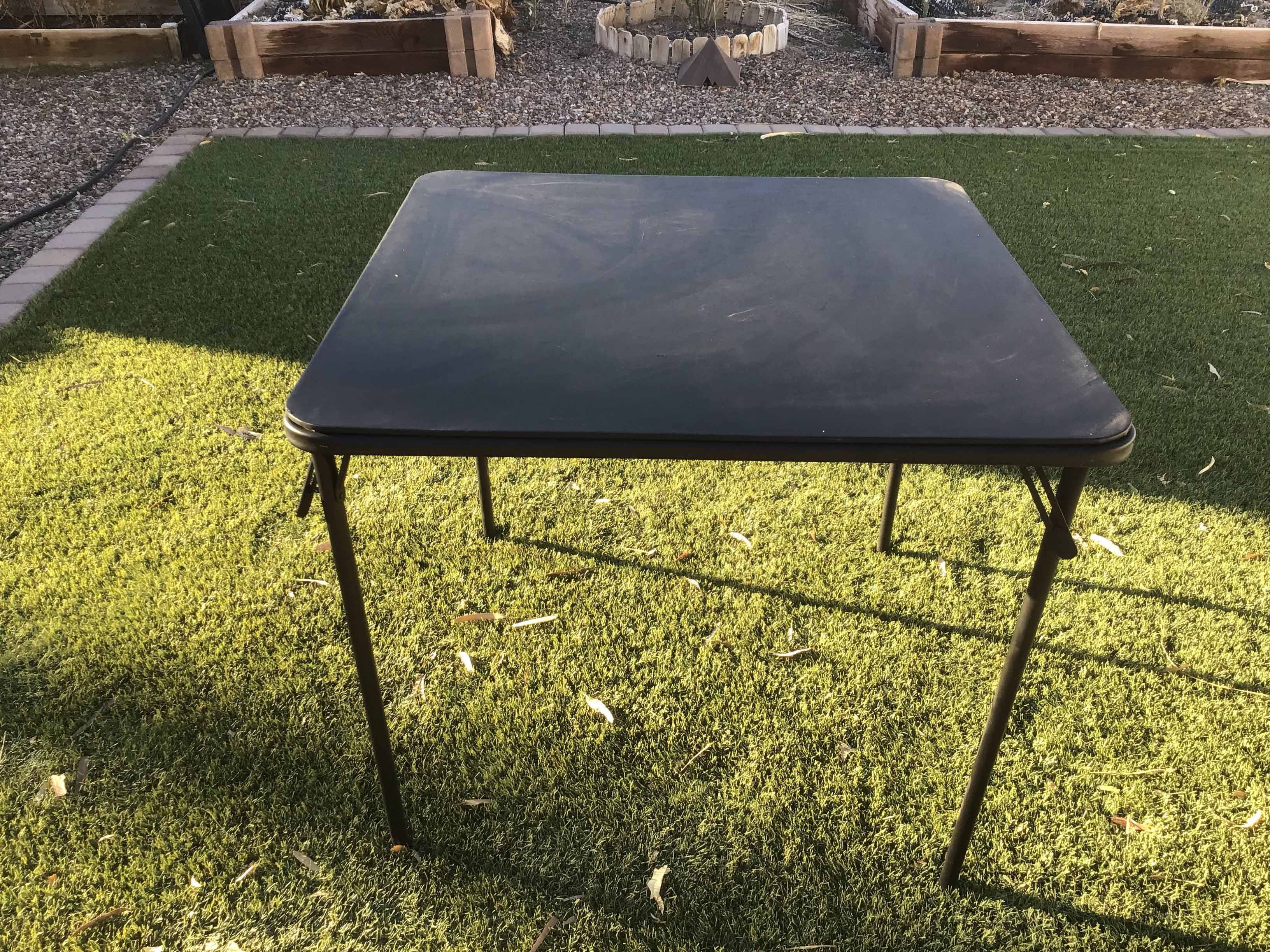 34 inch square tables (faux leather, black)