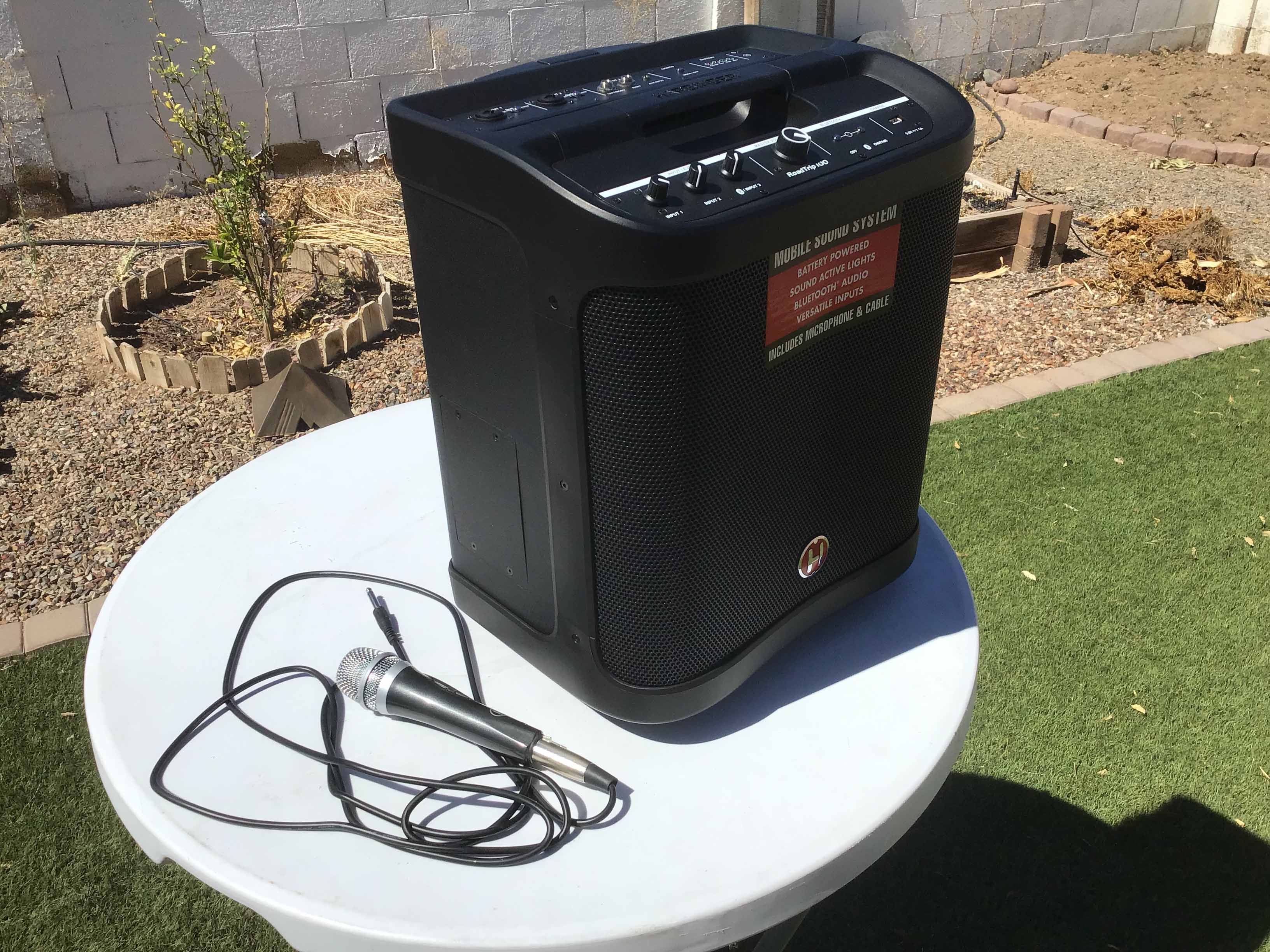 mobile sound system with microphone / portable PA system