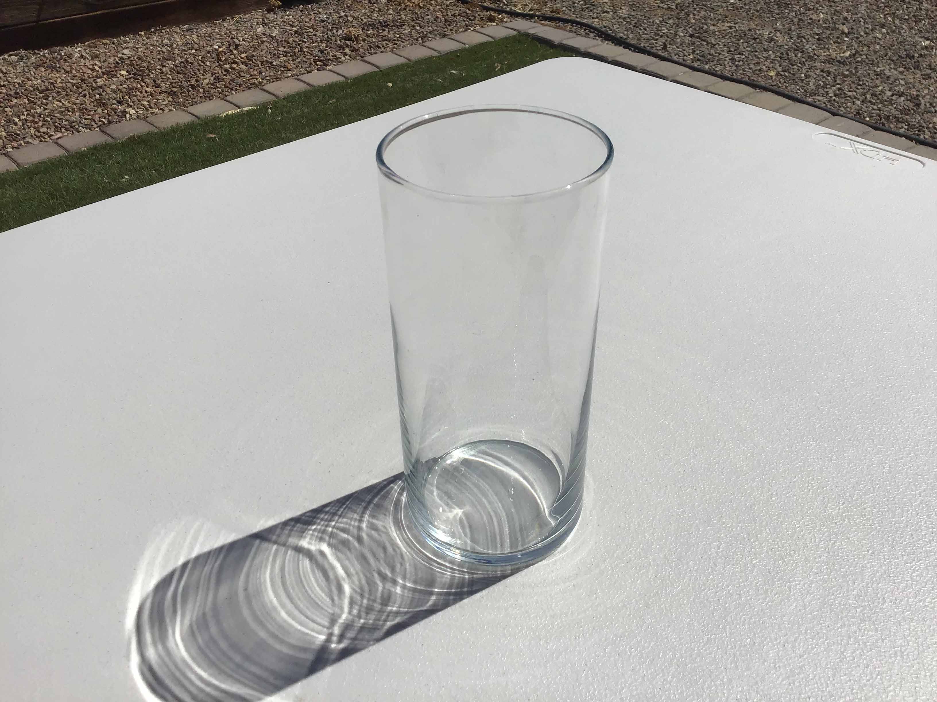 cylindrical glass vase - 7.25 x 3.25