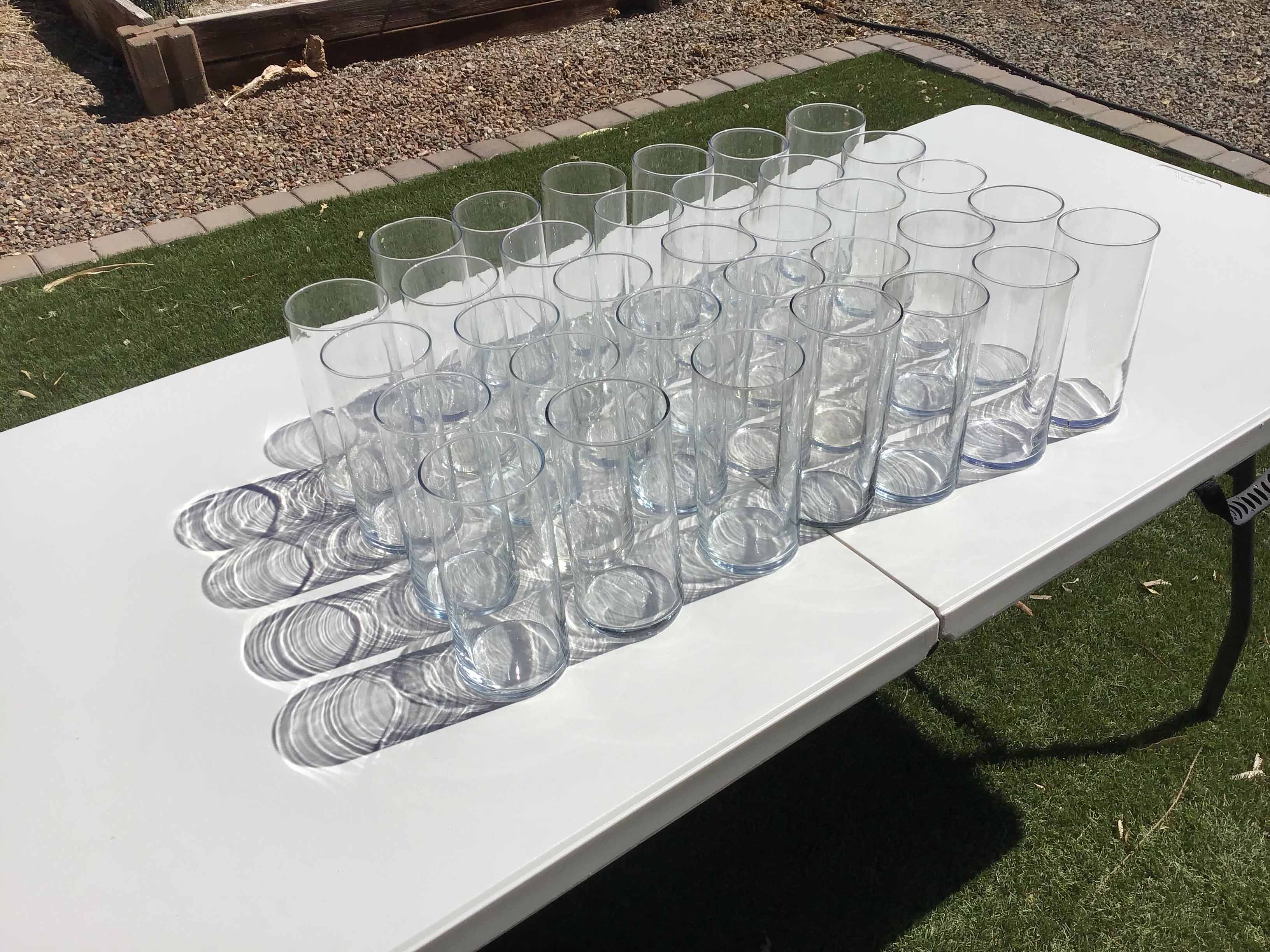cylindrical glass vase - 7.25 x 3.25