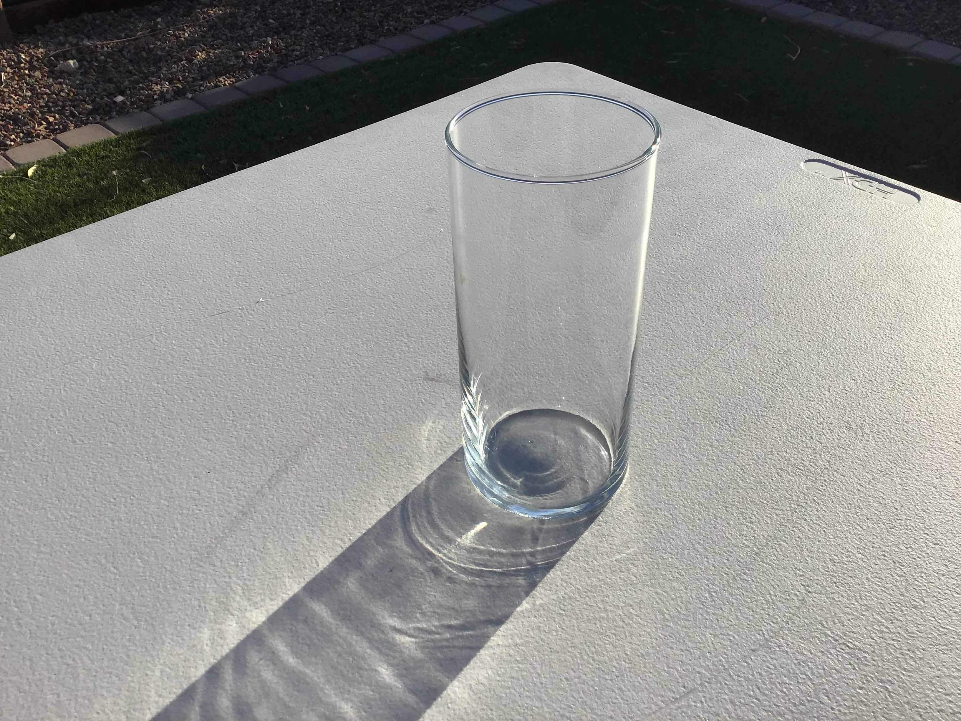 cylindrical glass vase - 7.25 x 3.25