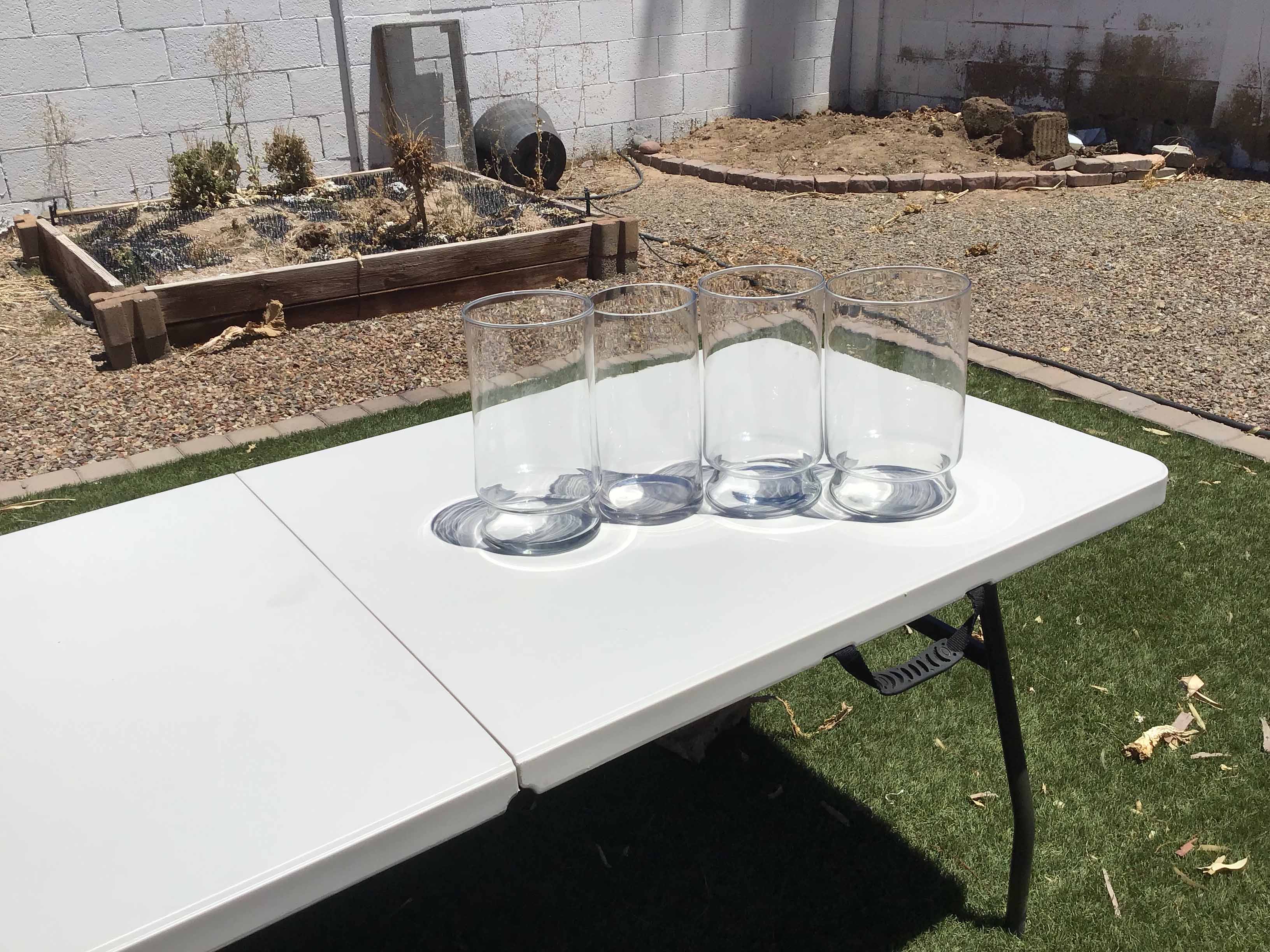 cylindrical glass vase - 10 x 5