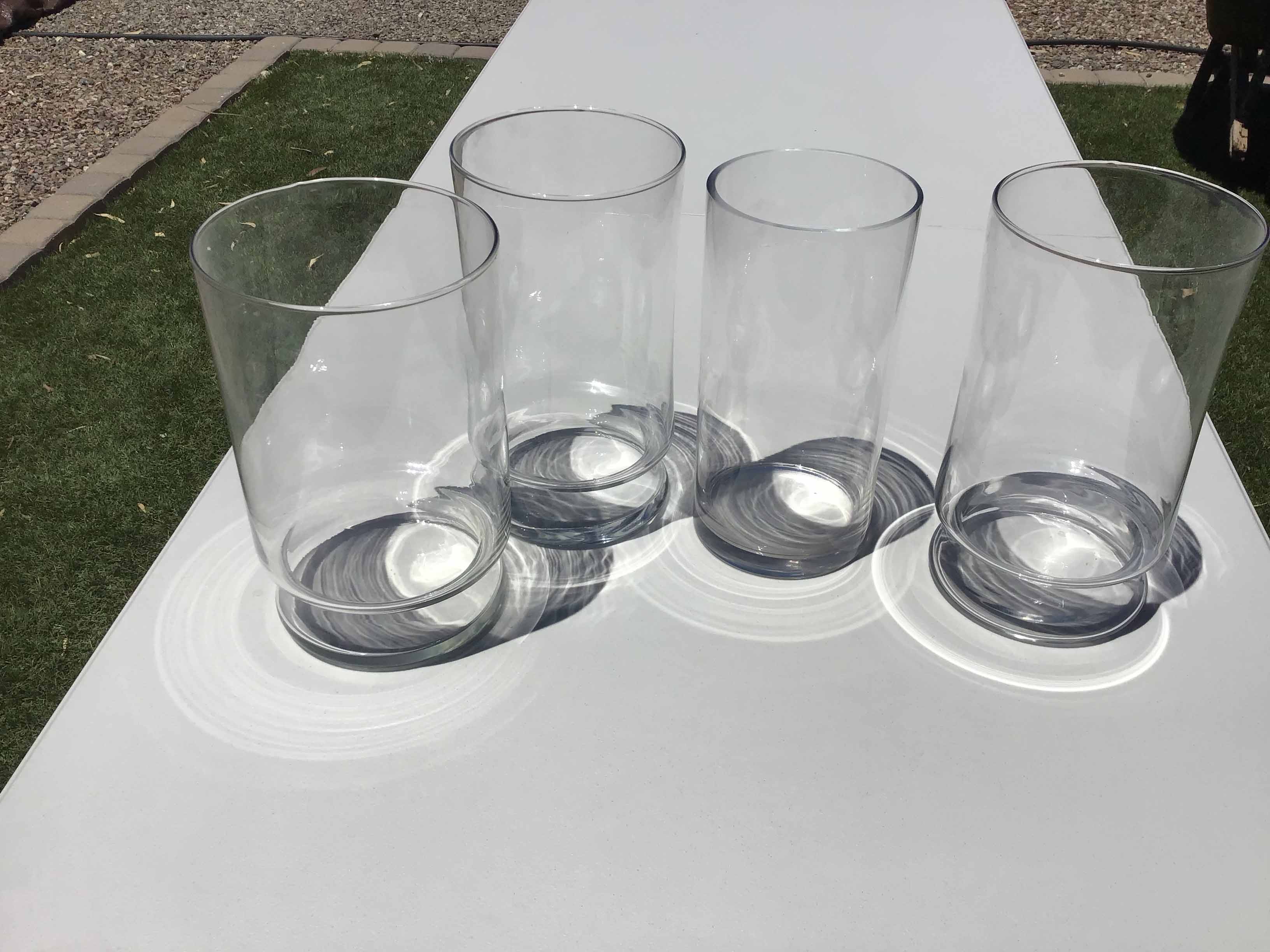 cylindrical glass vase - 10 x 5