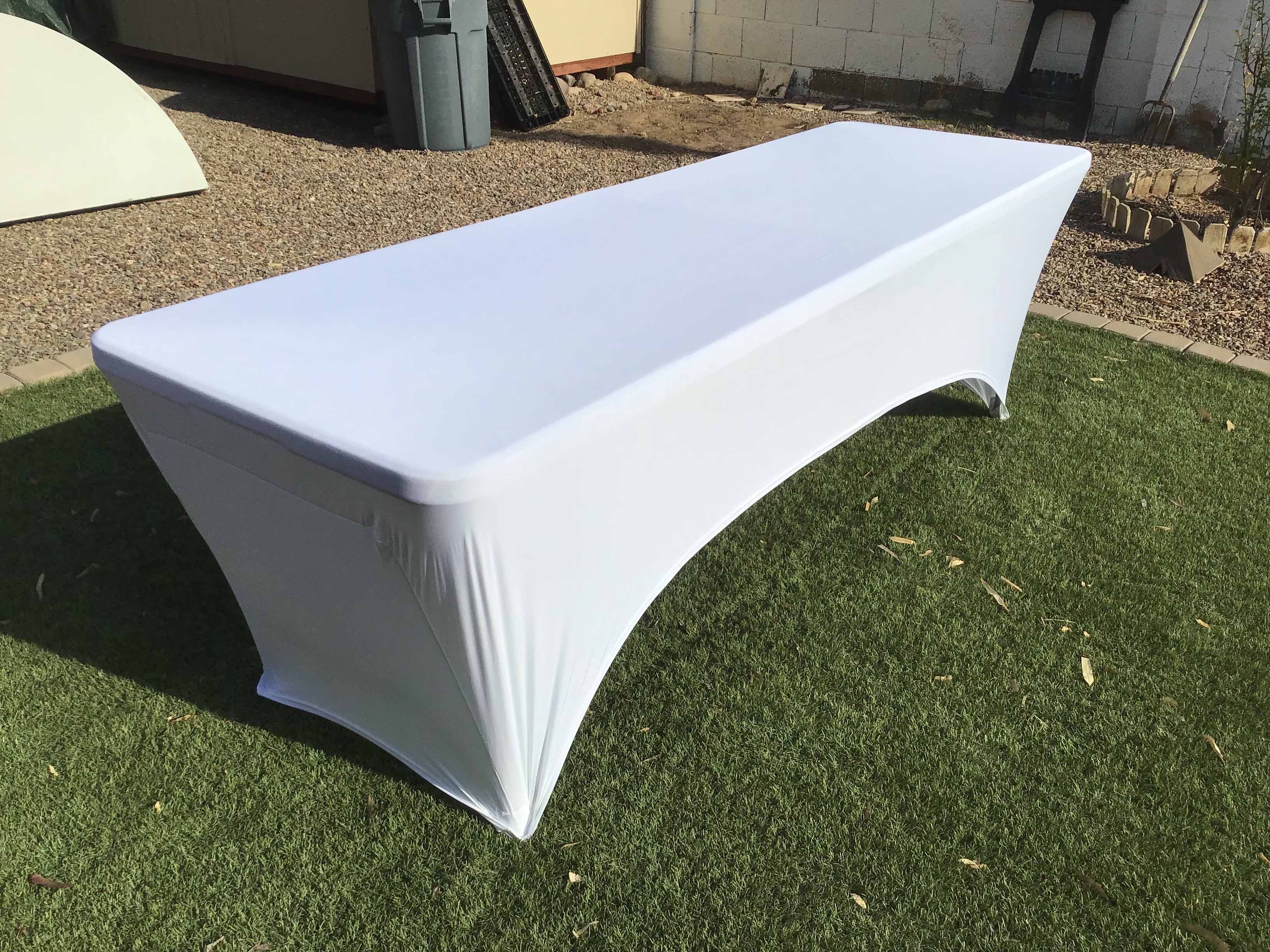 stretch spandex rectangle tablecloths (white) - for 8-ft. table