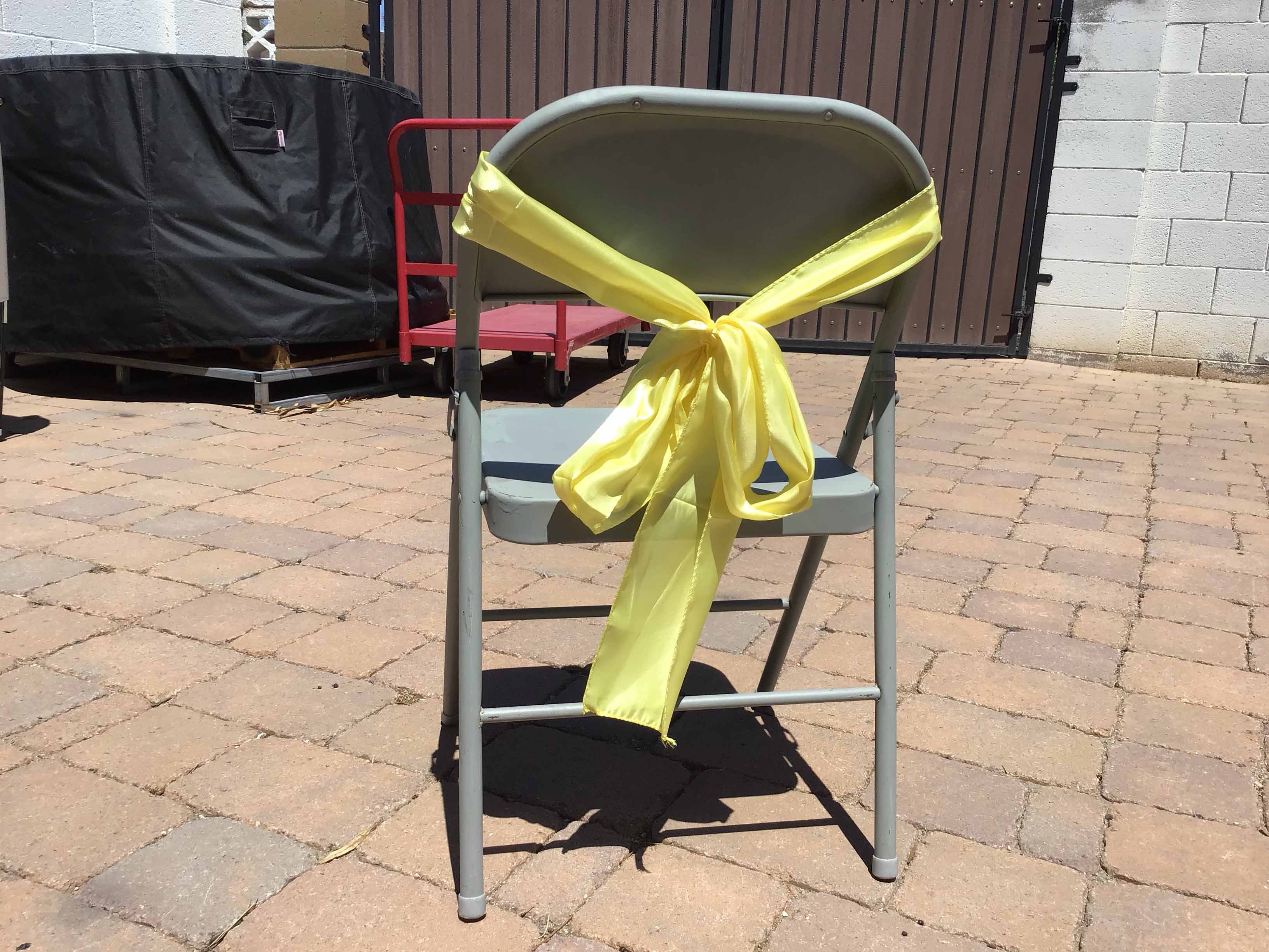 chair sash/cocktail table sash (satin, yellow) - 6 x 106