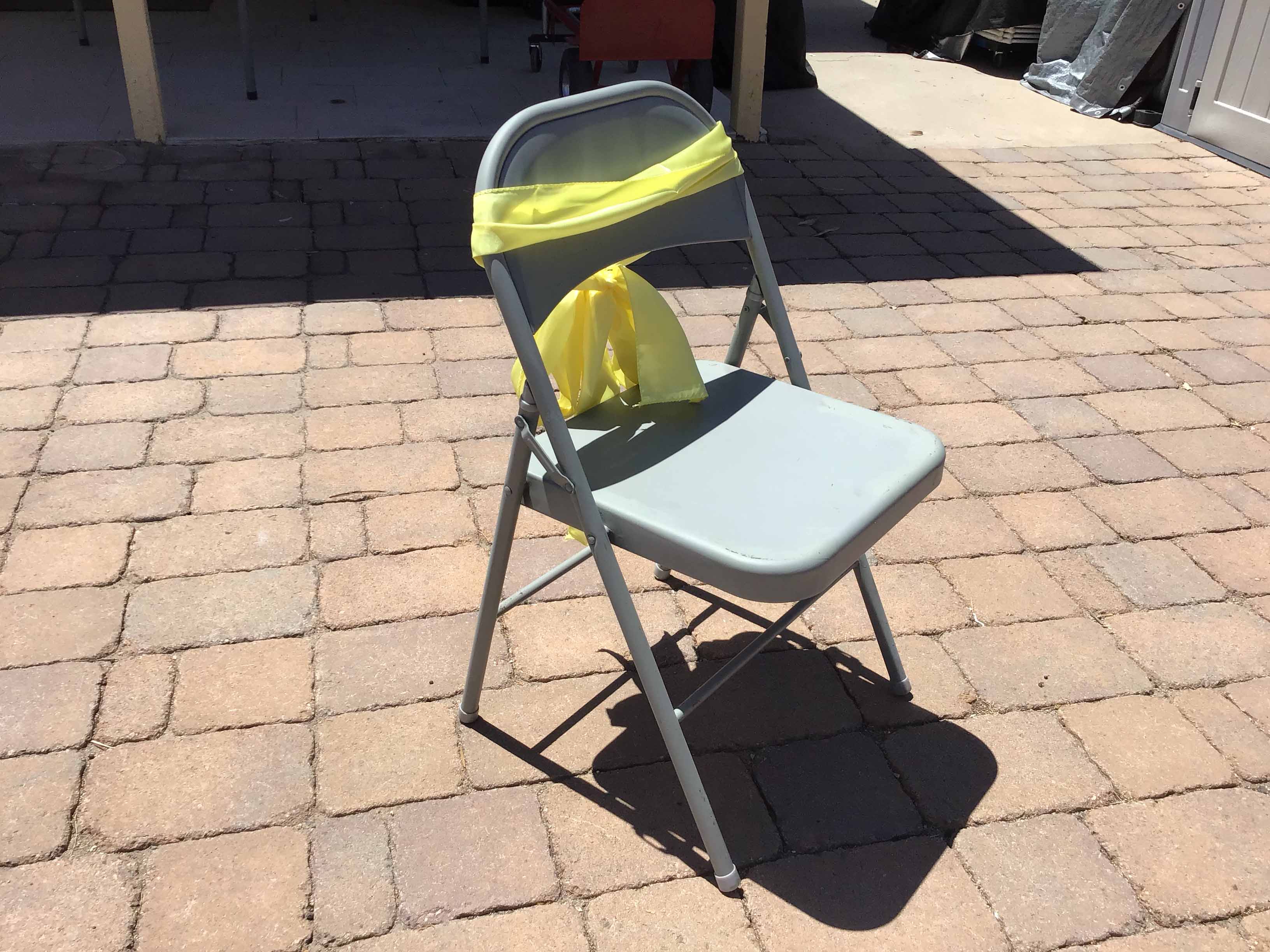 chair sash/cocktail table sash (satin, yellow) - 6 x 106
