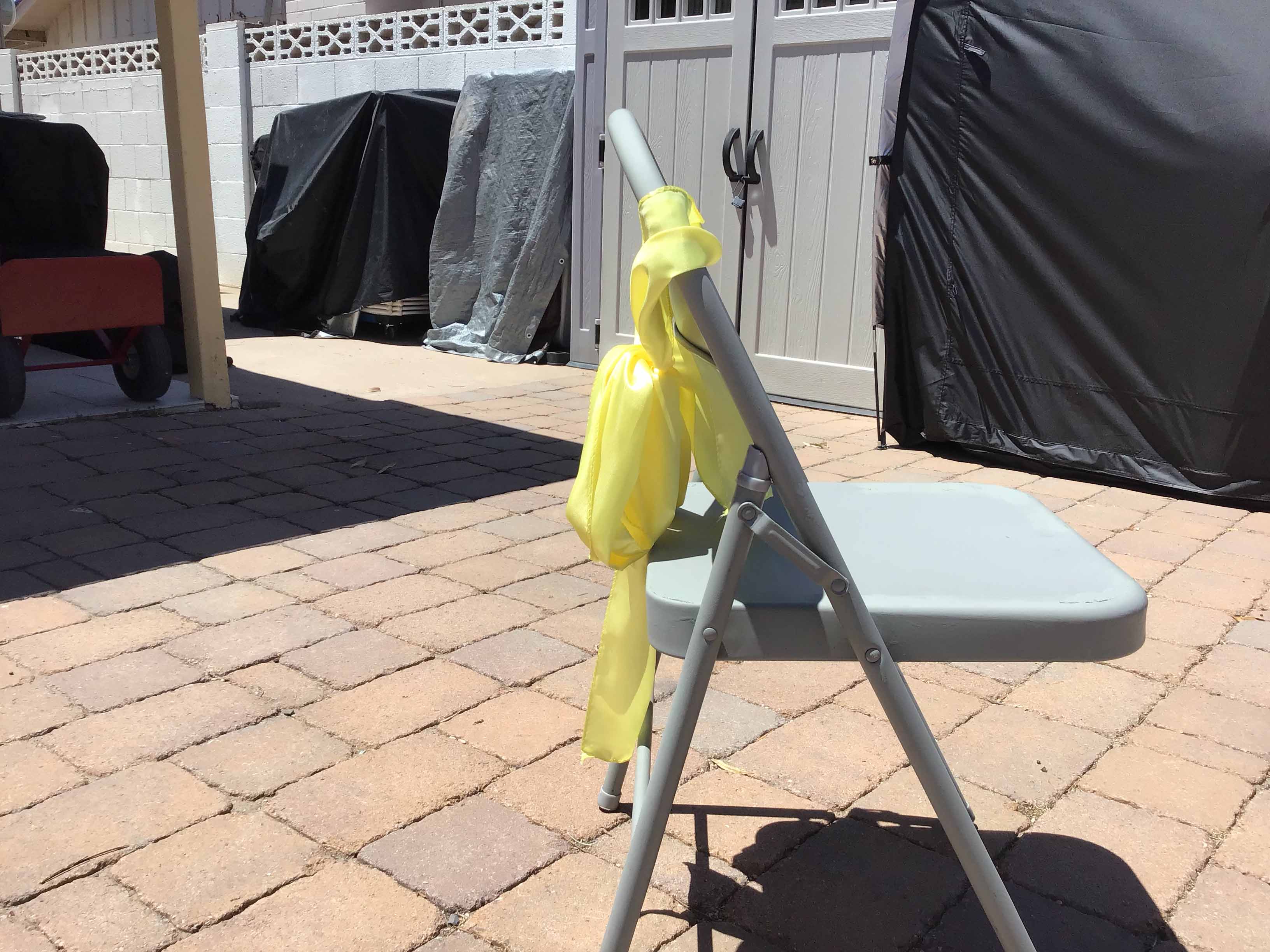 chair sash/cocktail table sash (satin, yellow) - 6 x 106