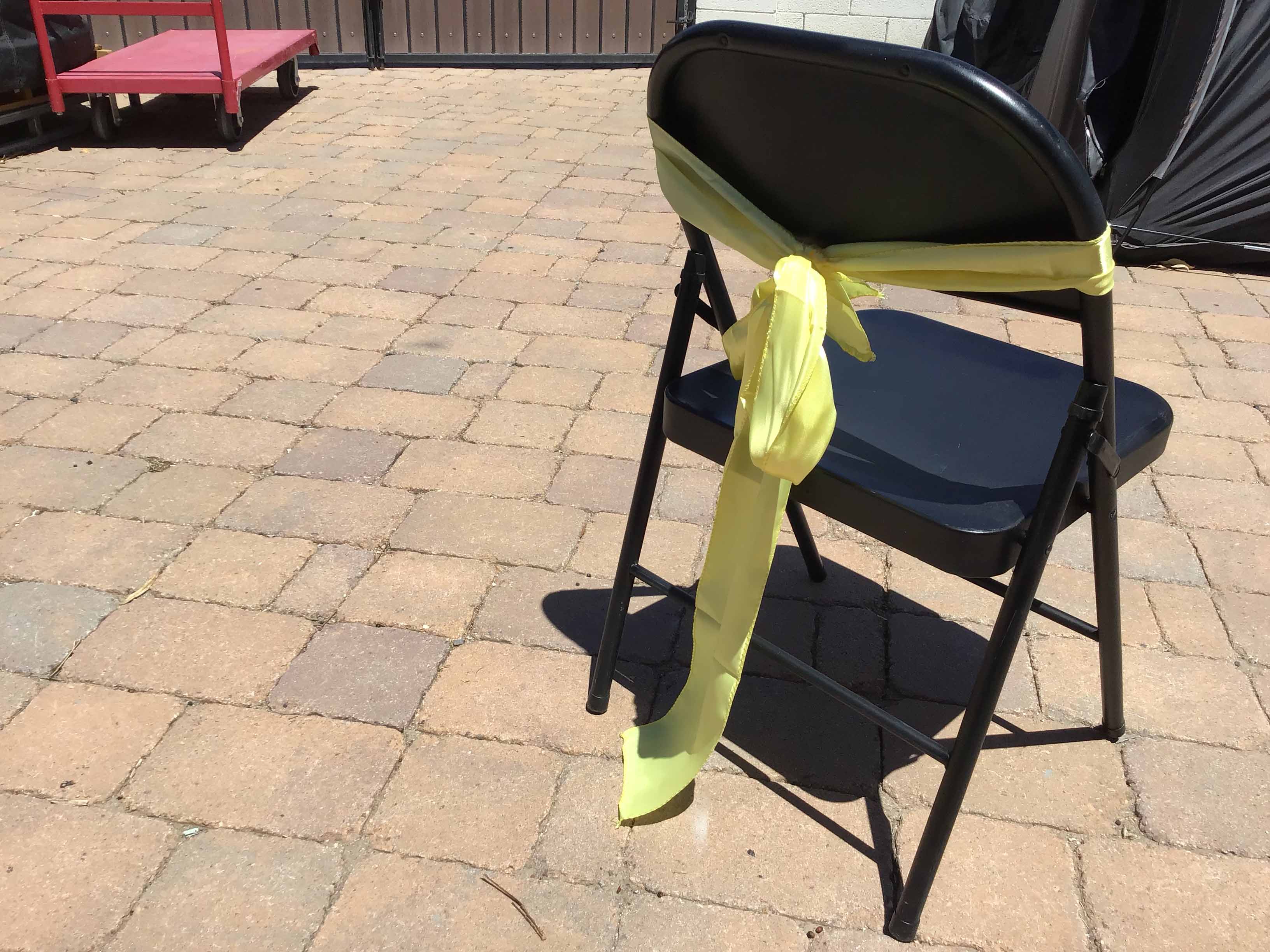 chair sash/cocktail table sash (satin, yellow) - 6 x 106