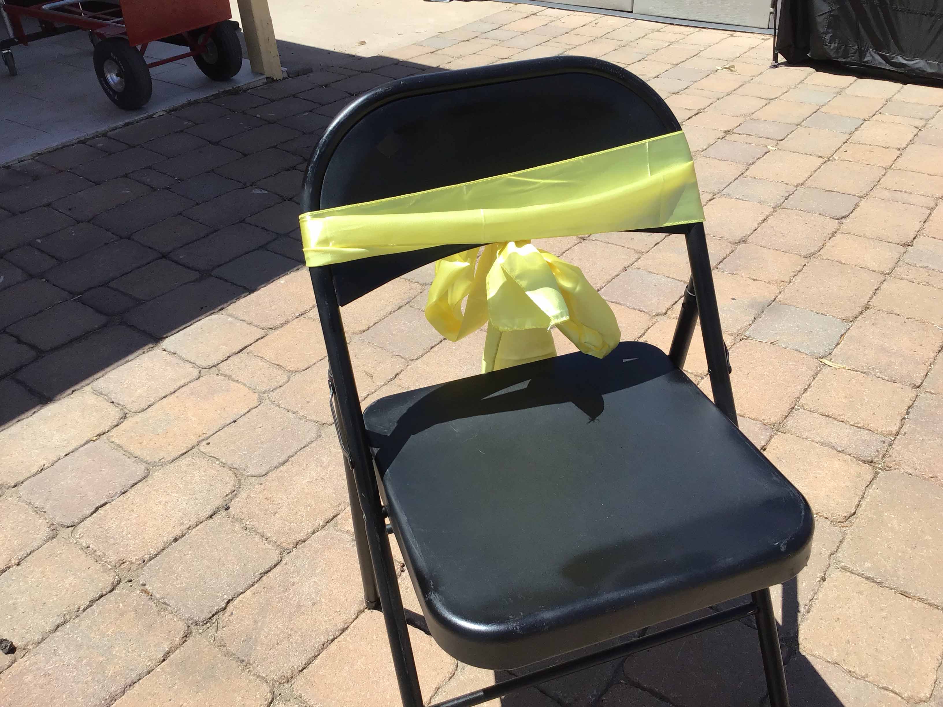 chair sash/cocktail table sash (satin, yellow) - 6 x 106