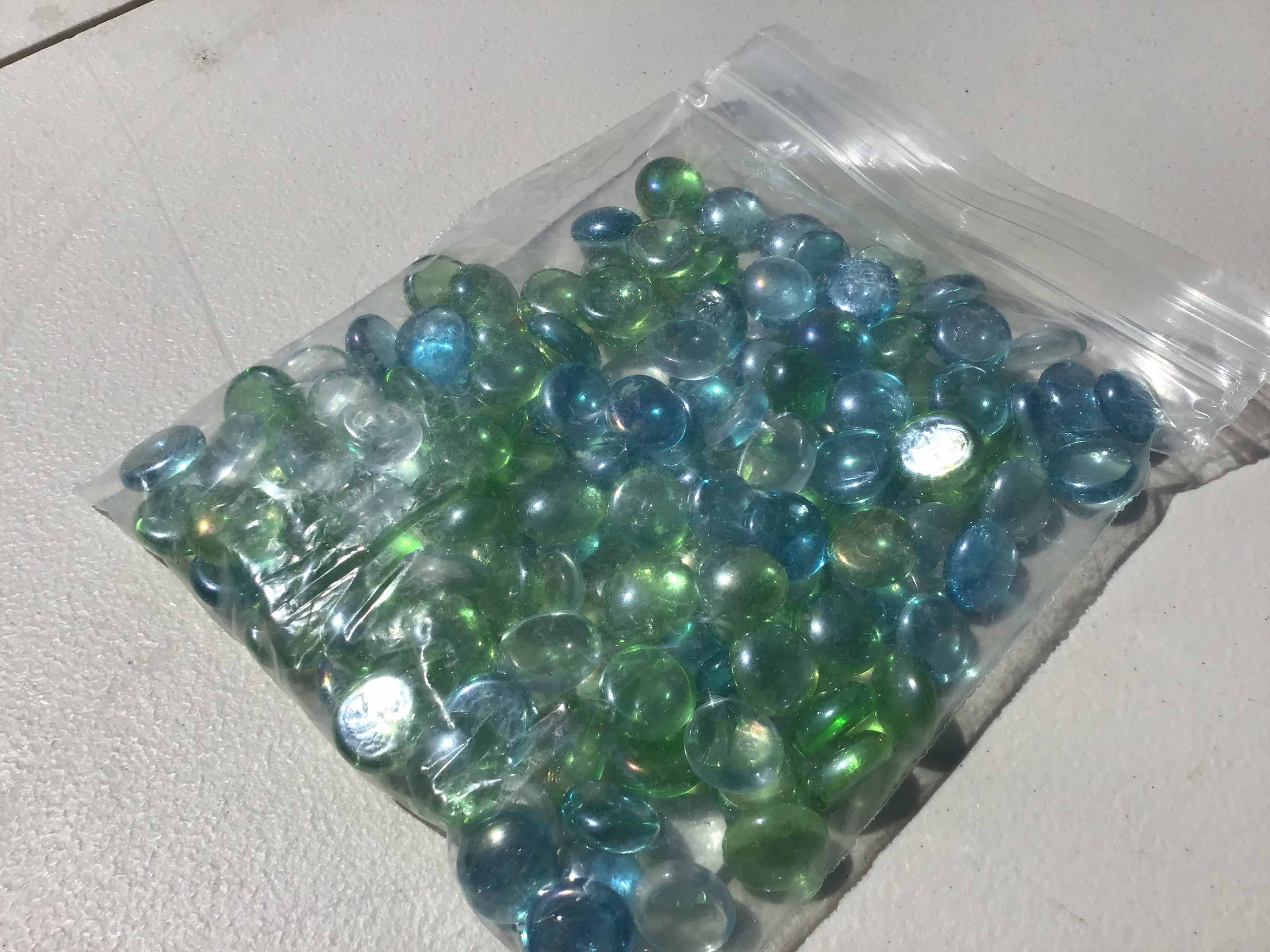 decorative gems (5 bags of different-colored glass gems)
