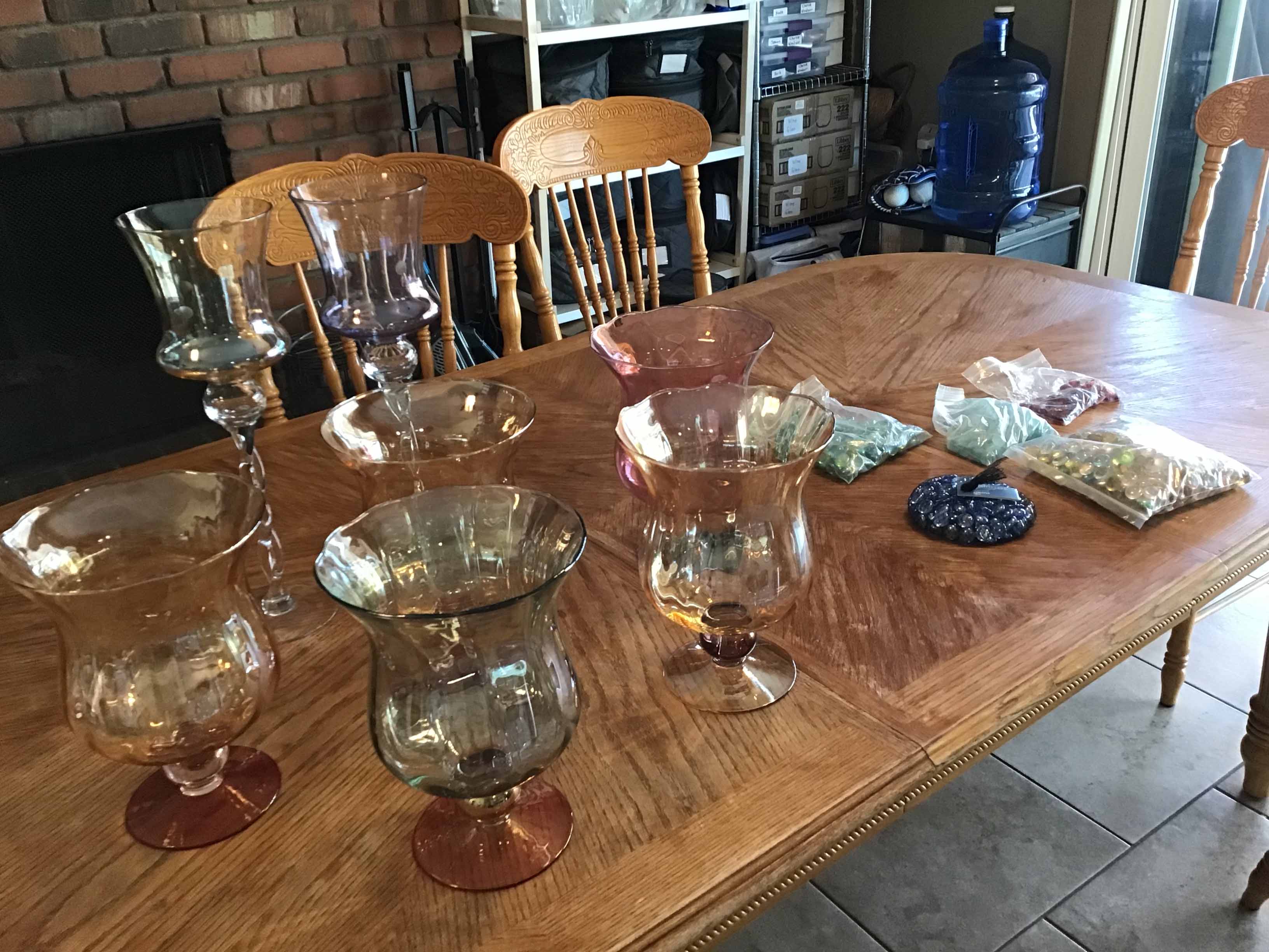 glass goblet vase - 10 x 7