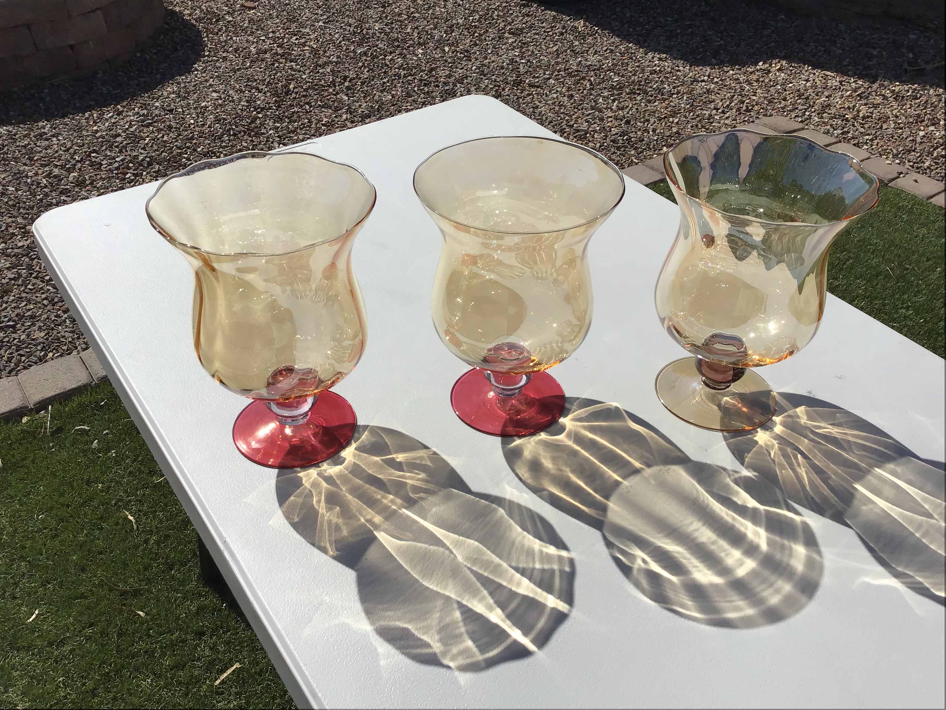 glass goblet vase - 10 x 7