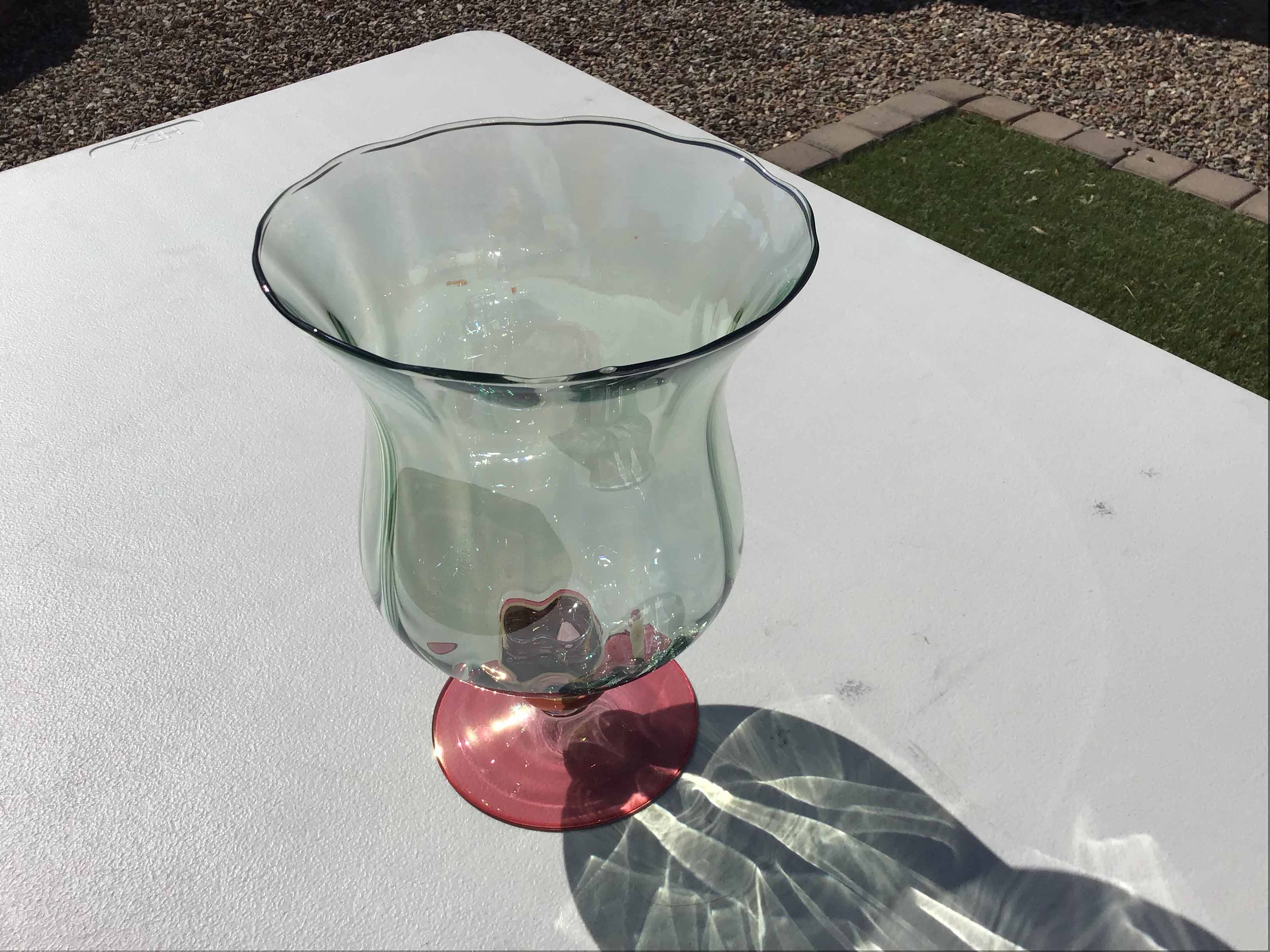glass goblet vase - 10 x 7
