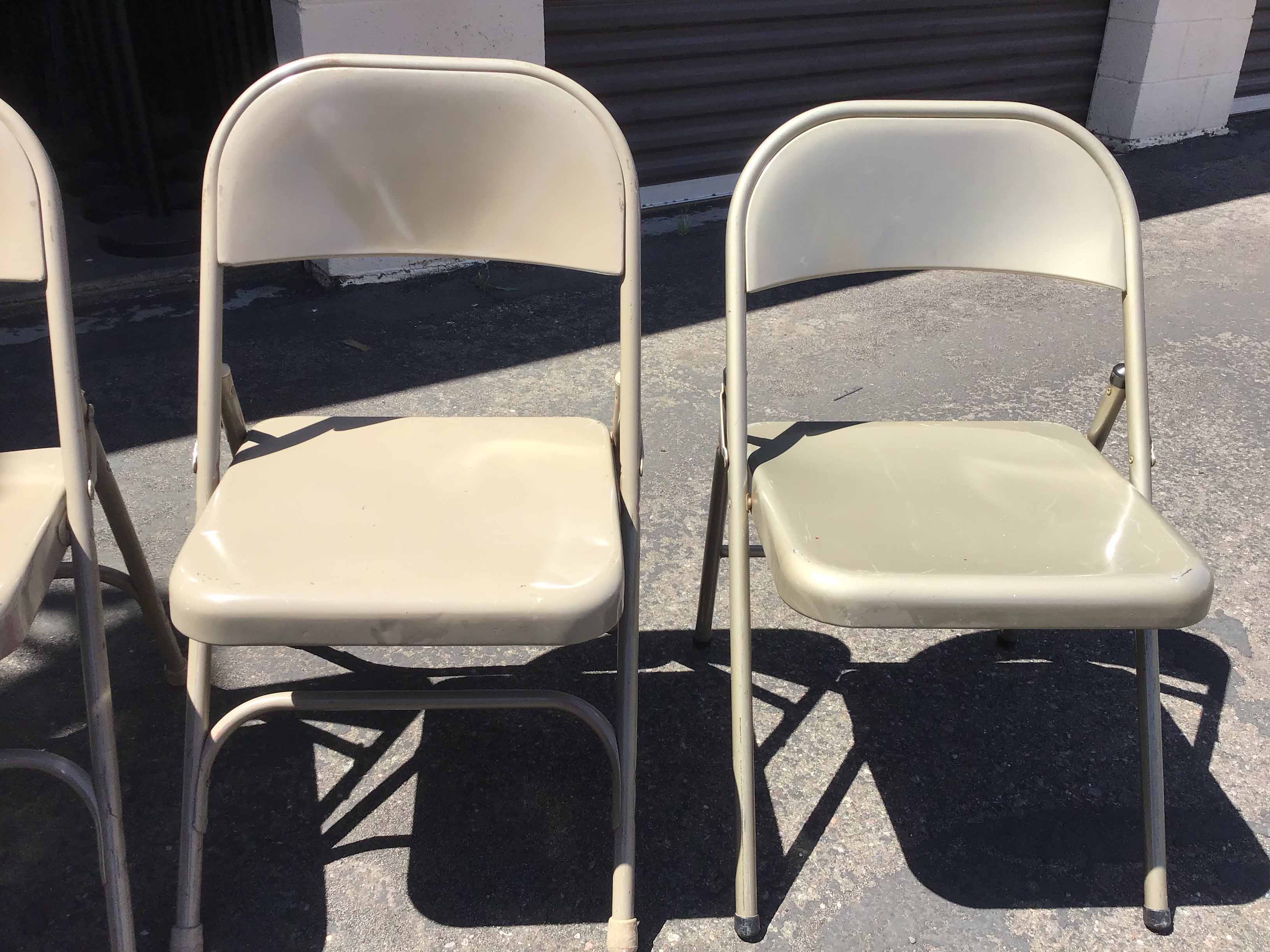 folding chairs (steel, dark tan)