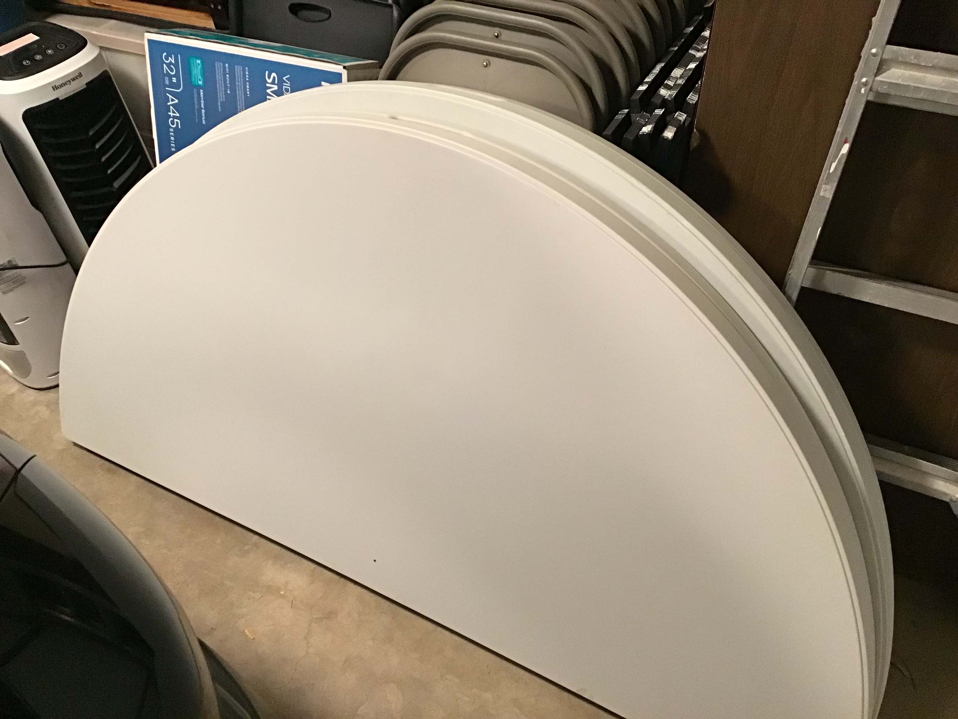 5 foot, 9 inch round tables (bifold)