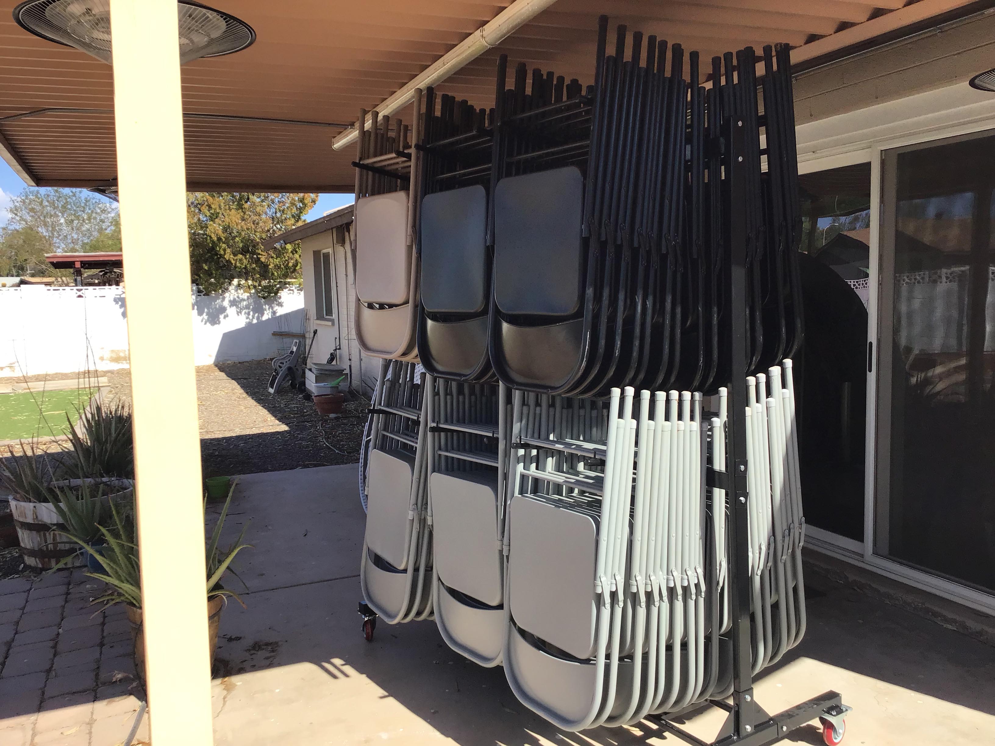 folding chairs (steel, gray)