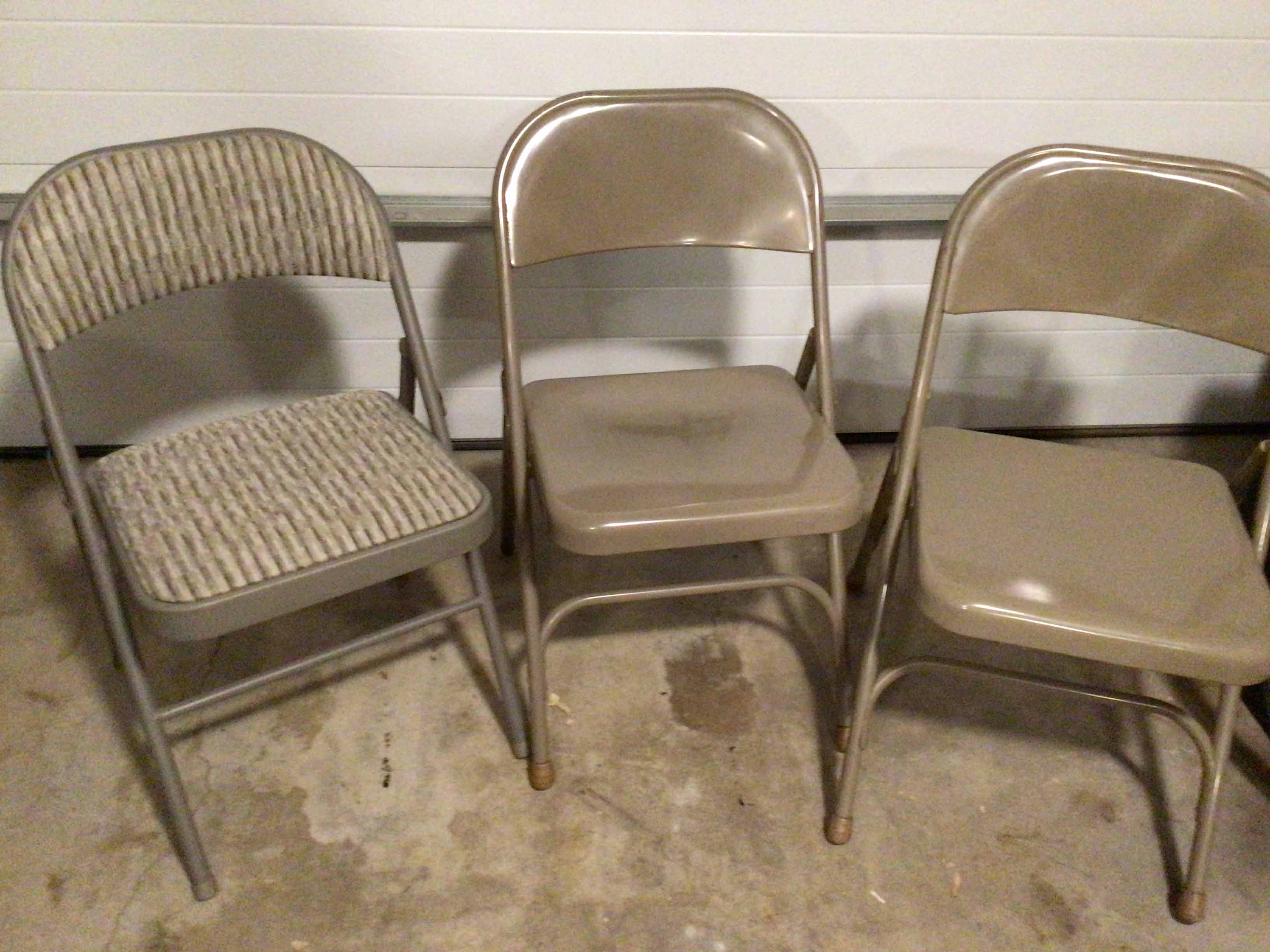folding chairs (steel, dark tan)