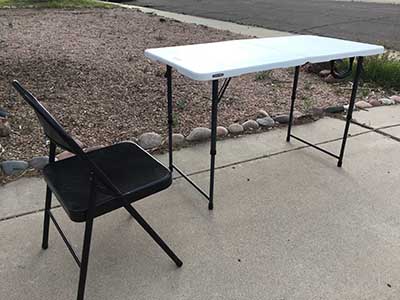 4 foot rectangle tables (adjustable heights)