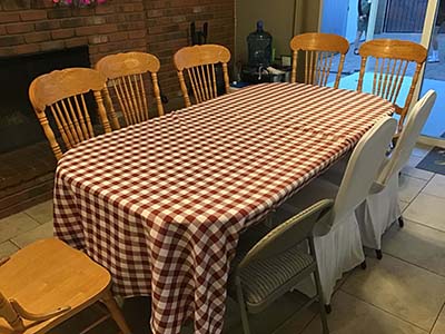 banquet chairs (premium crown back w/padded seats/backs, charcoal gray fabric)