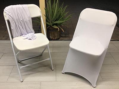spandex stretch-fitted slip-on chair covers (white)