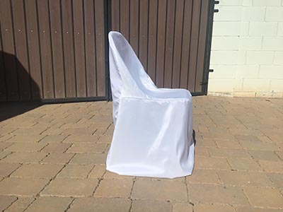 slip-on folding chair covers (polyester, white)