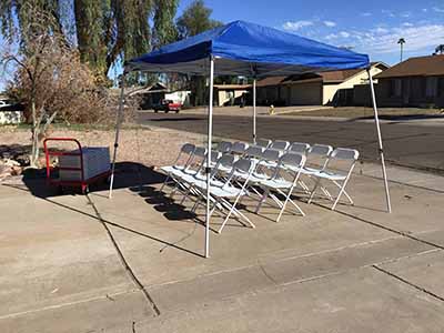 folding chairs (resin w/steel frame, white)