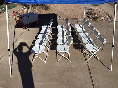 folding chairs (resin w/steel frame, white)