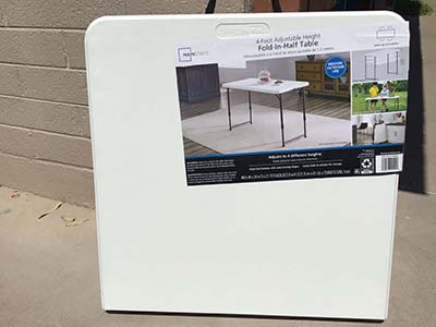 4 foot rectangle tables (adjustable heights)